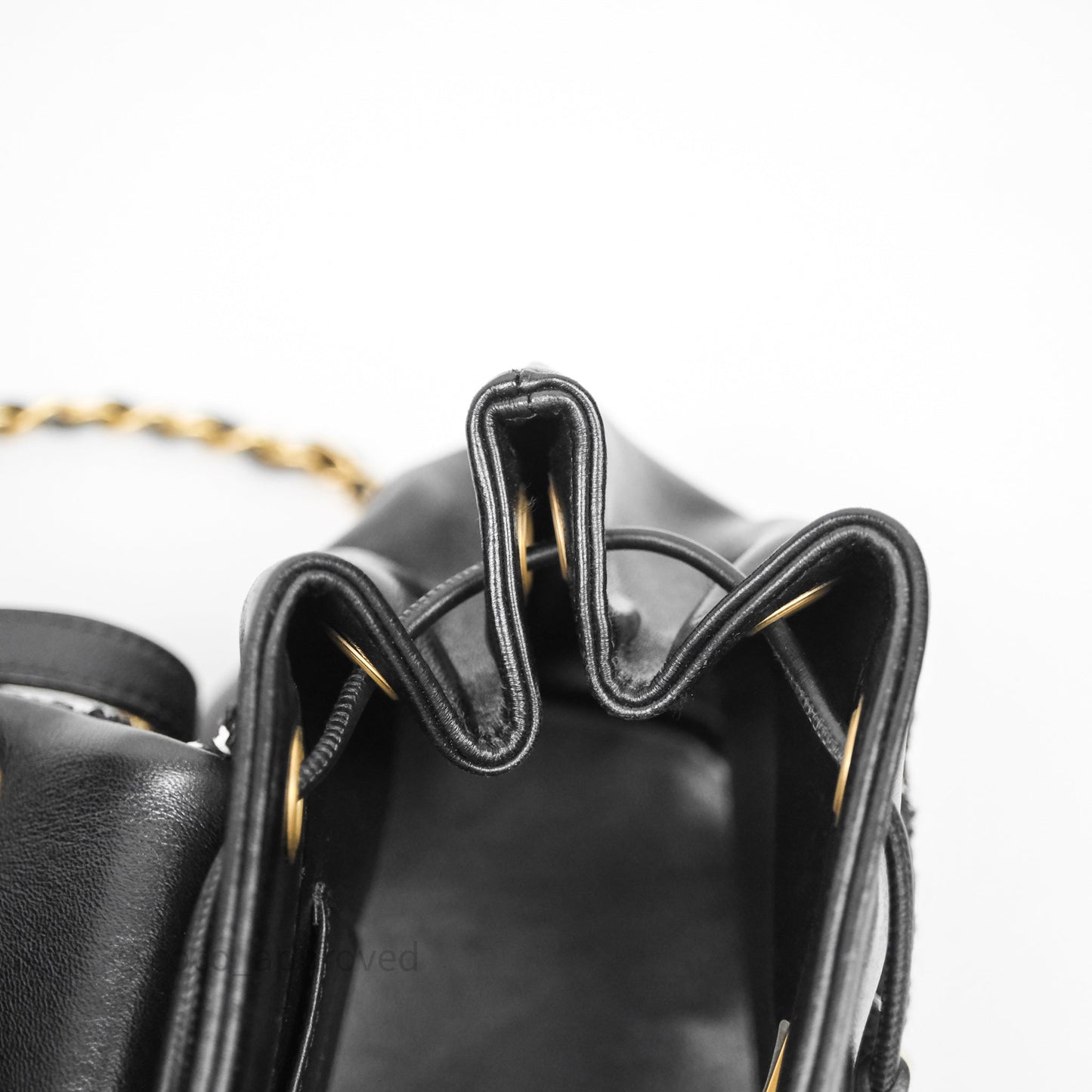 Chanel Duma Backpack Black Tweed Aged Gold Hardware