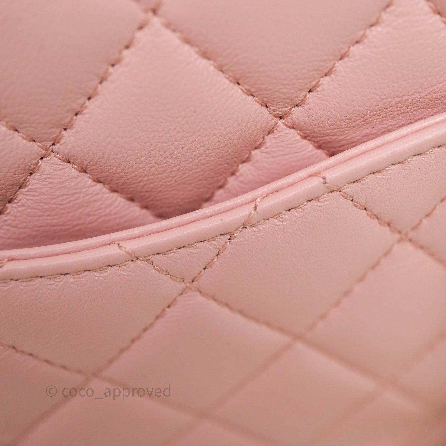 Chanel Quilted Mini Square Flap with Camellia Adjustable Chain Pink Clair Lambskin