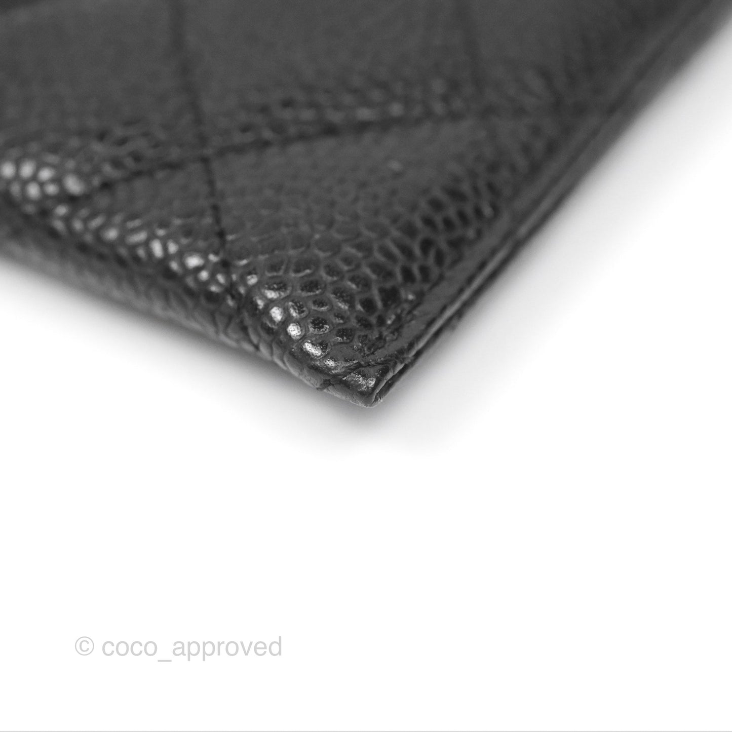 Chanel Classic Flat Card Holder Black Caviar Gold Hardware