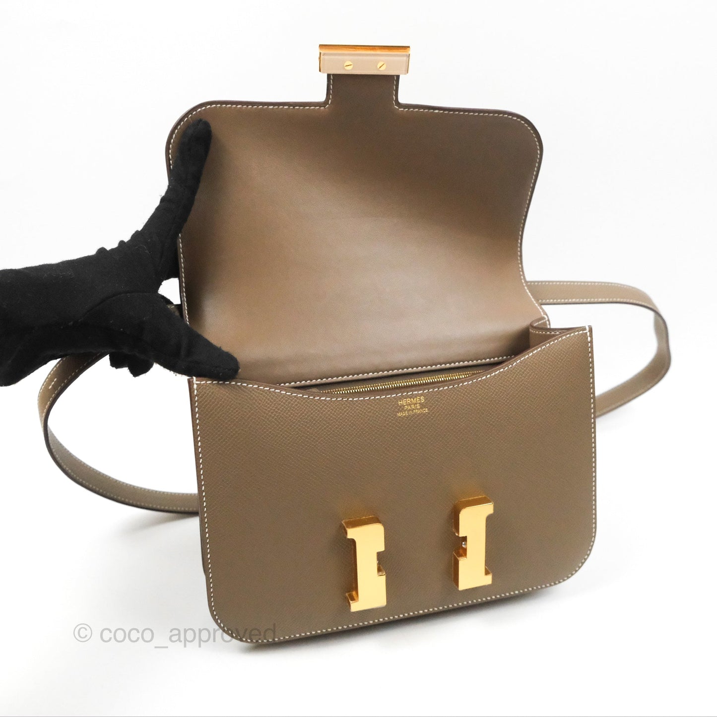 Hermès Constance 24 with Mirror Etoupe Epsom Gold Hardware