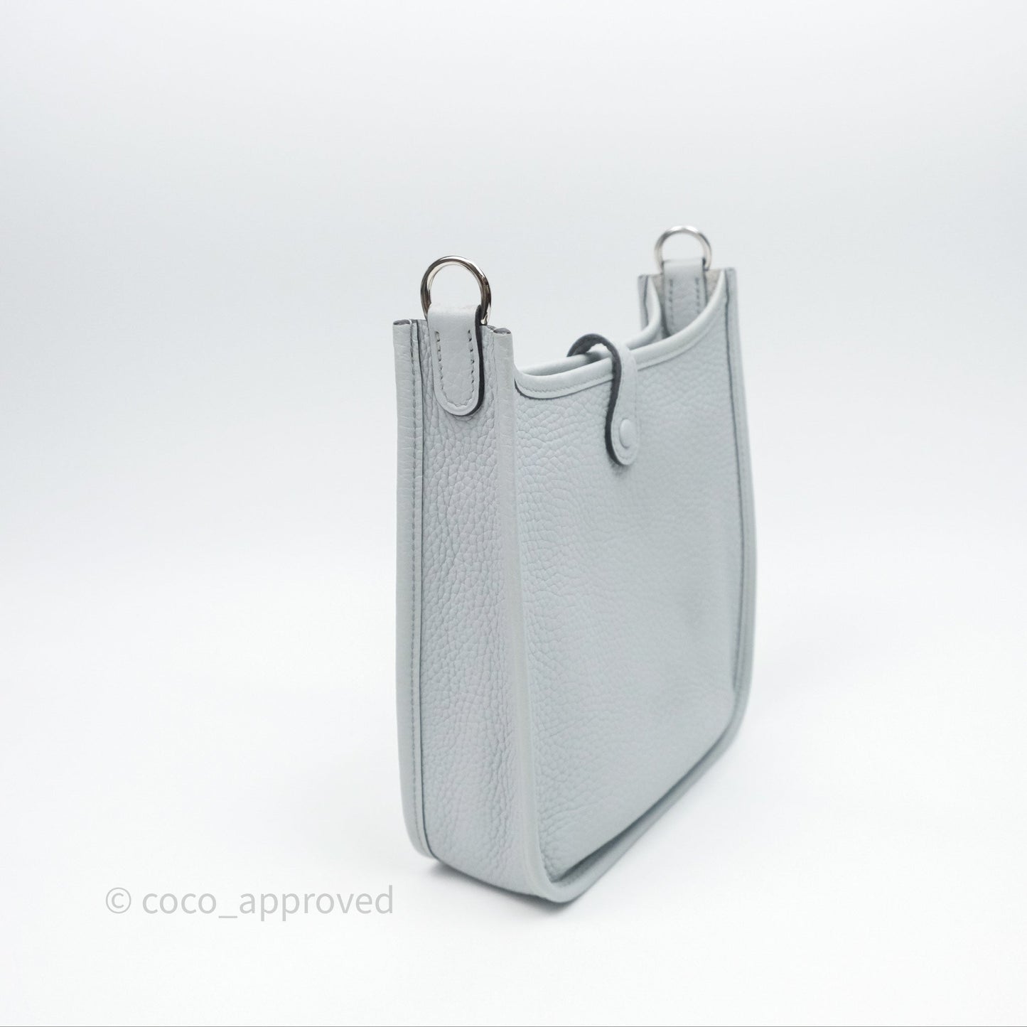 Hermès Mini Evelyne 16 Bleu Pale 08 Clemence Palladium Hardware