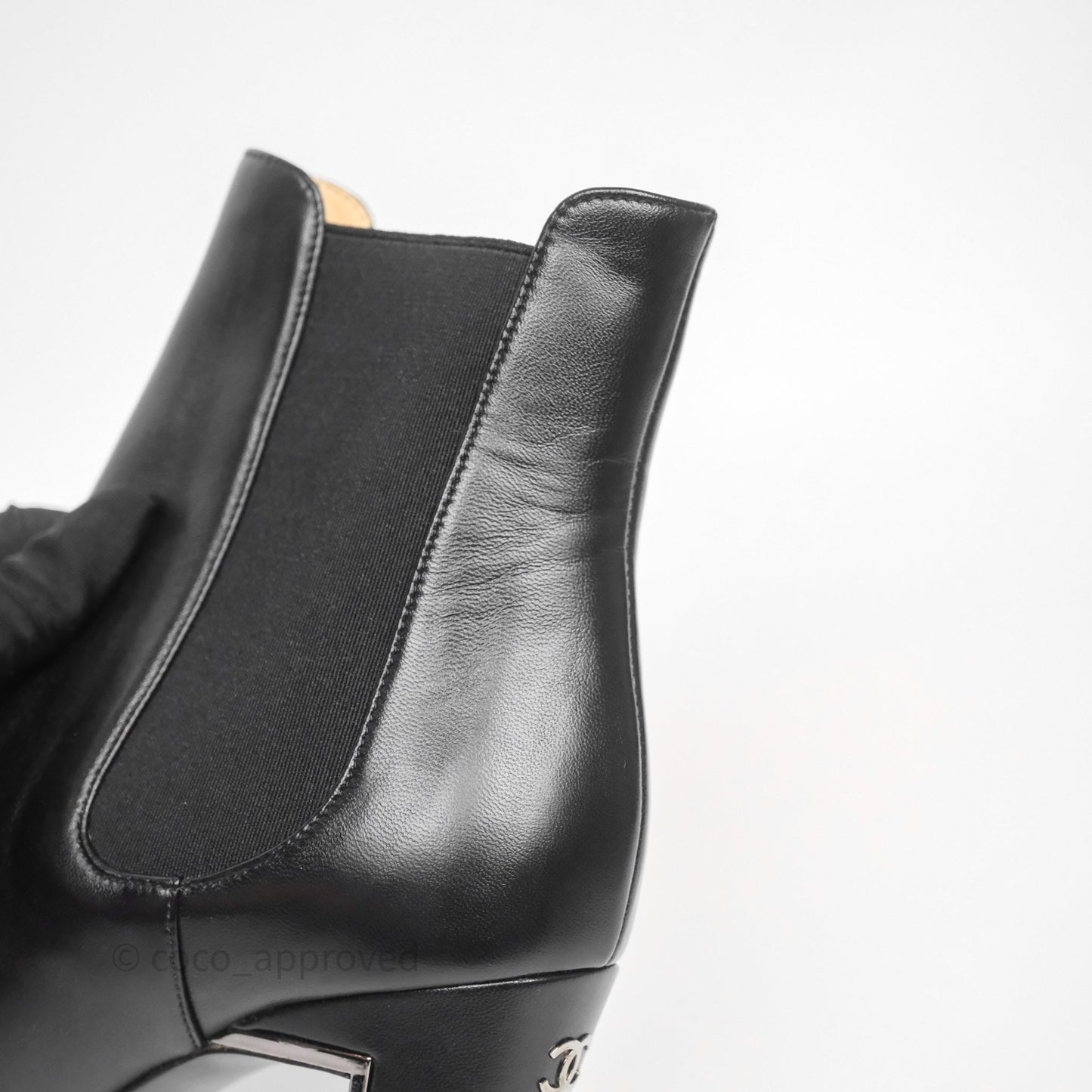 Chanel Leather Boots Black Size 36.5