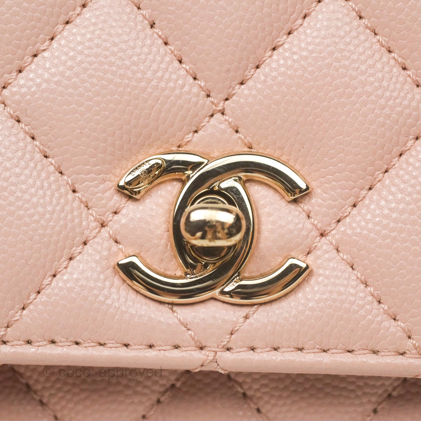 Chanel Small Coco Handle Light Pink Caviar Gold Hardware