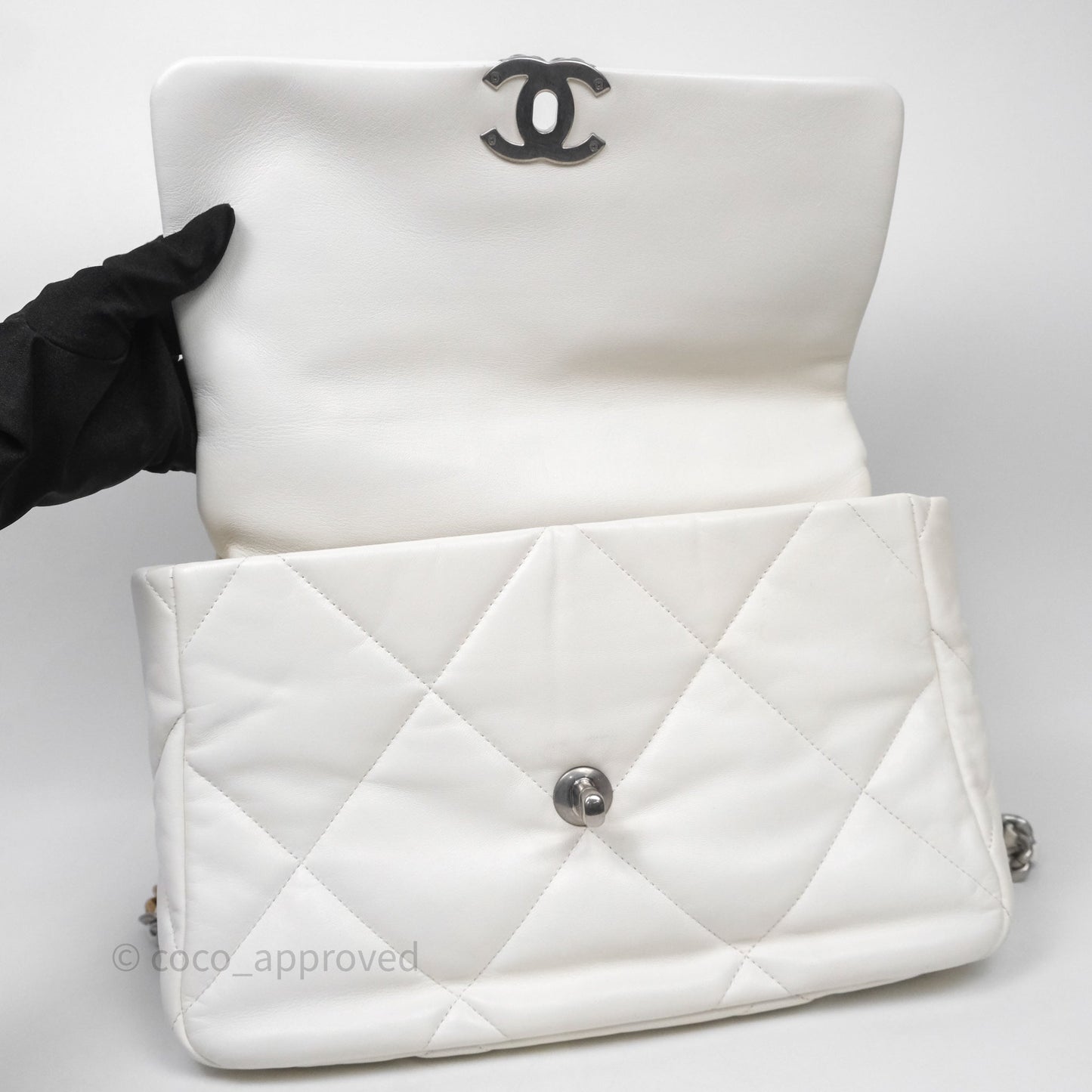 Chanel 19 Medium White Mixed Hardware