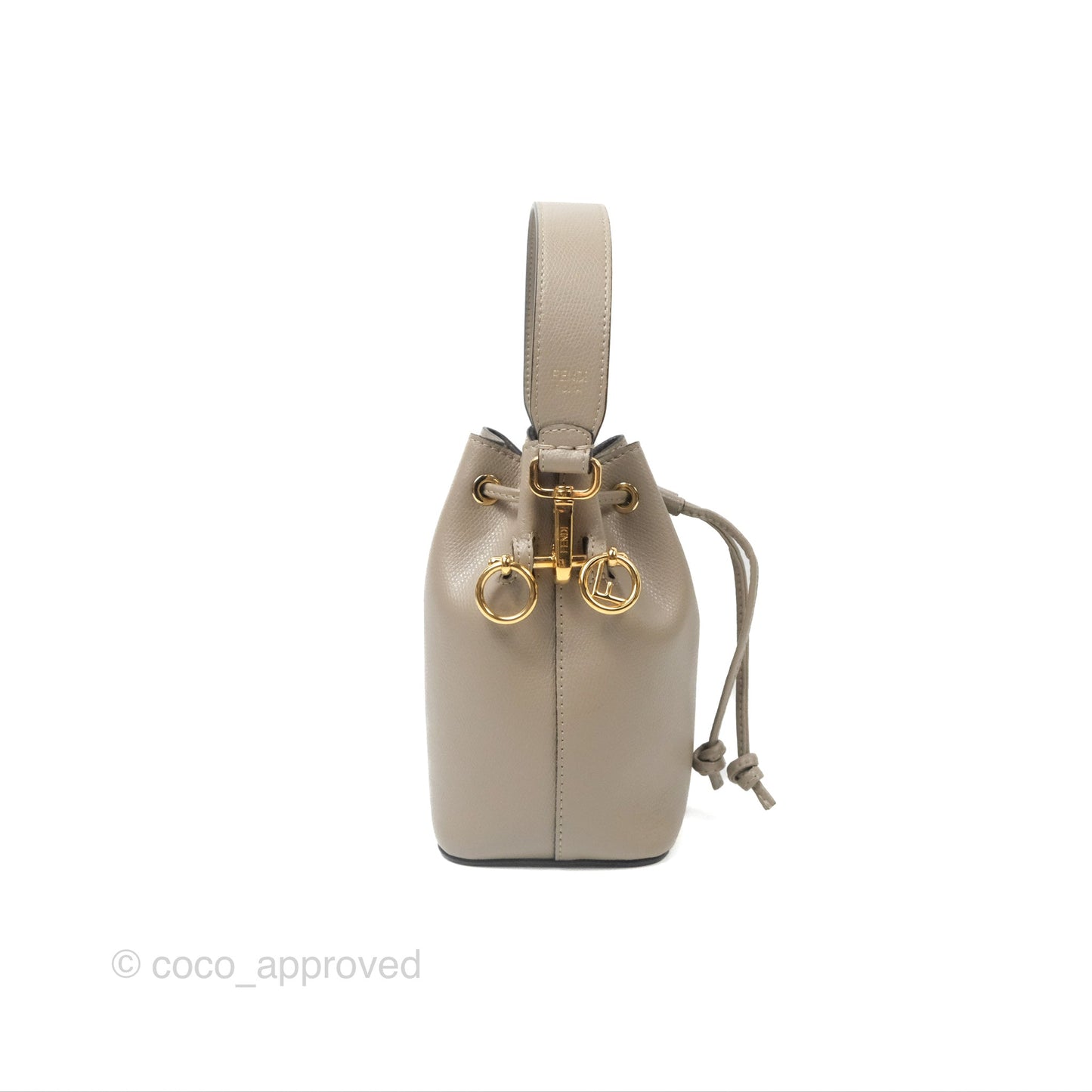 Fendi Mini Mon Tresor Bucket Bag Tortora Grained Calfskin