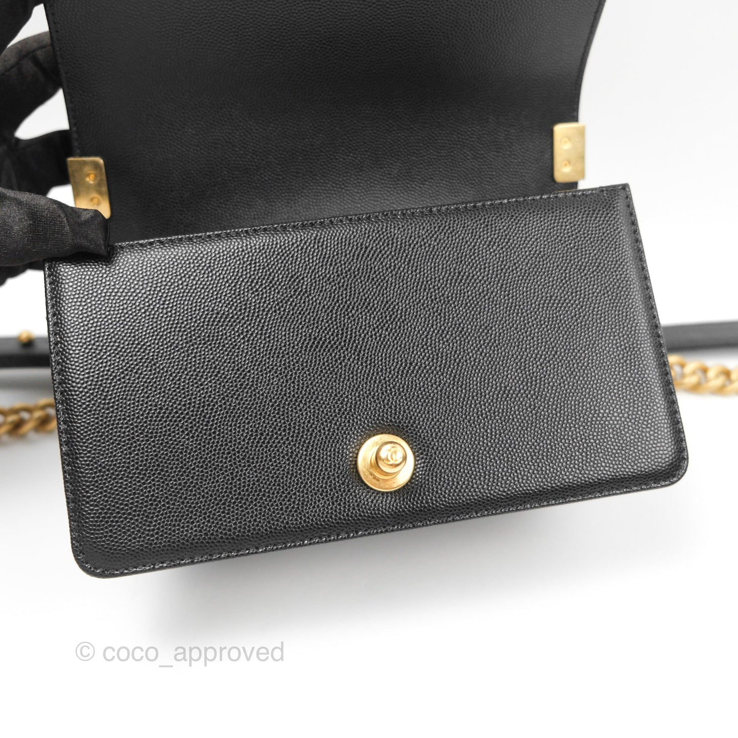 Chanel Small Boy Black Caviar Gold Hardware