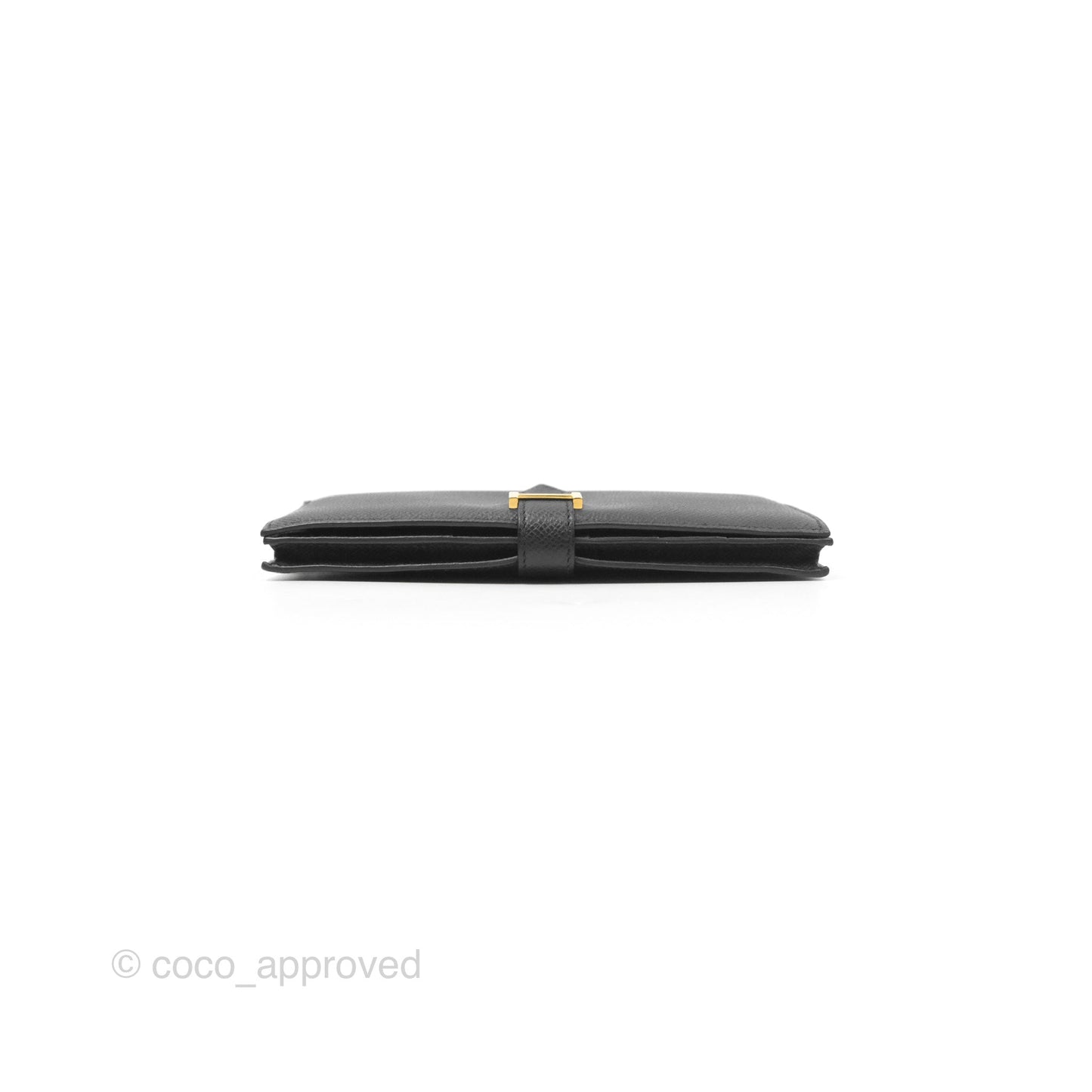 Hermès Bearn Long Wallet Black Noir 89 Epsom Gold Hardware