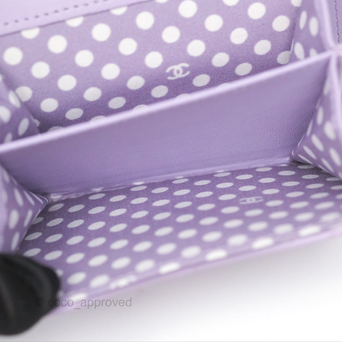 Chanel Flap Coin Purse Pearl CC Lilac Lambskin Gold Hardware