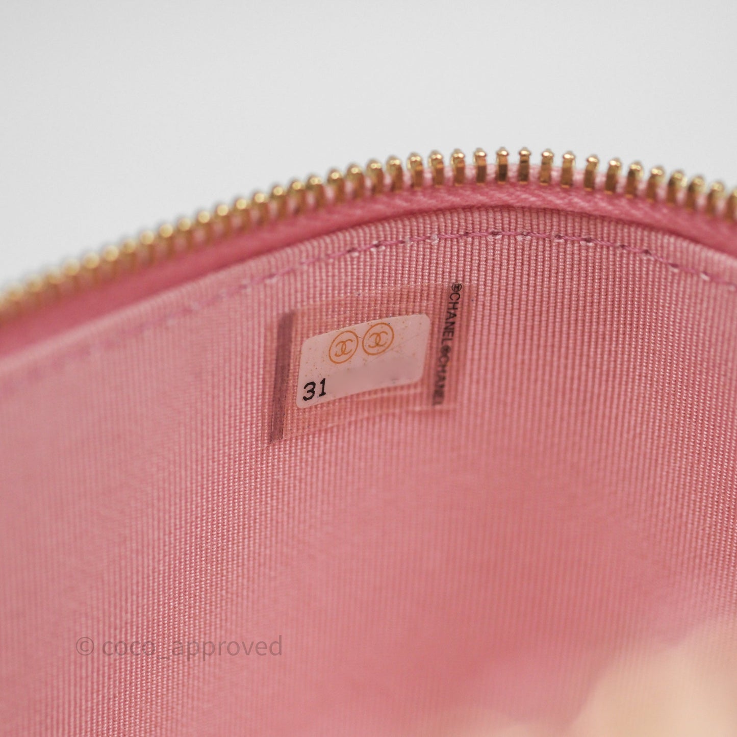 Chanel Vanity with Chain Camellia Embossed Pink Lambskin Gold Hardware