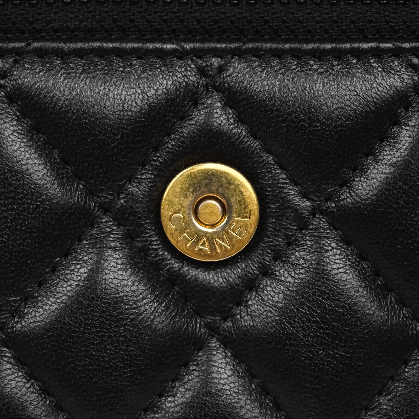 Chanel All Slide Adjustable Chain Phone Holder WOC Black Lambskin