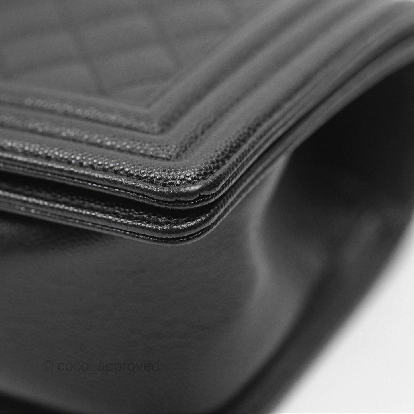 Chanel Quilted Medium Boy Black Caviar Ruthenium Hardware