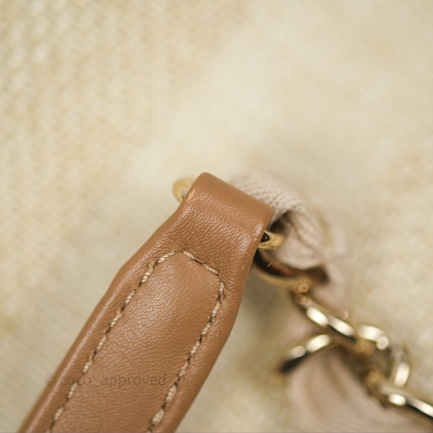 Chanel Large Deauville Beige Brown Tweed Gold Hardware
