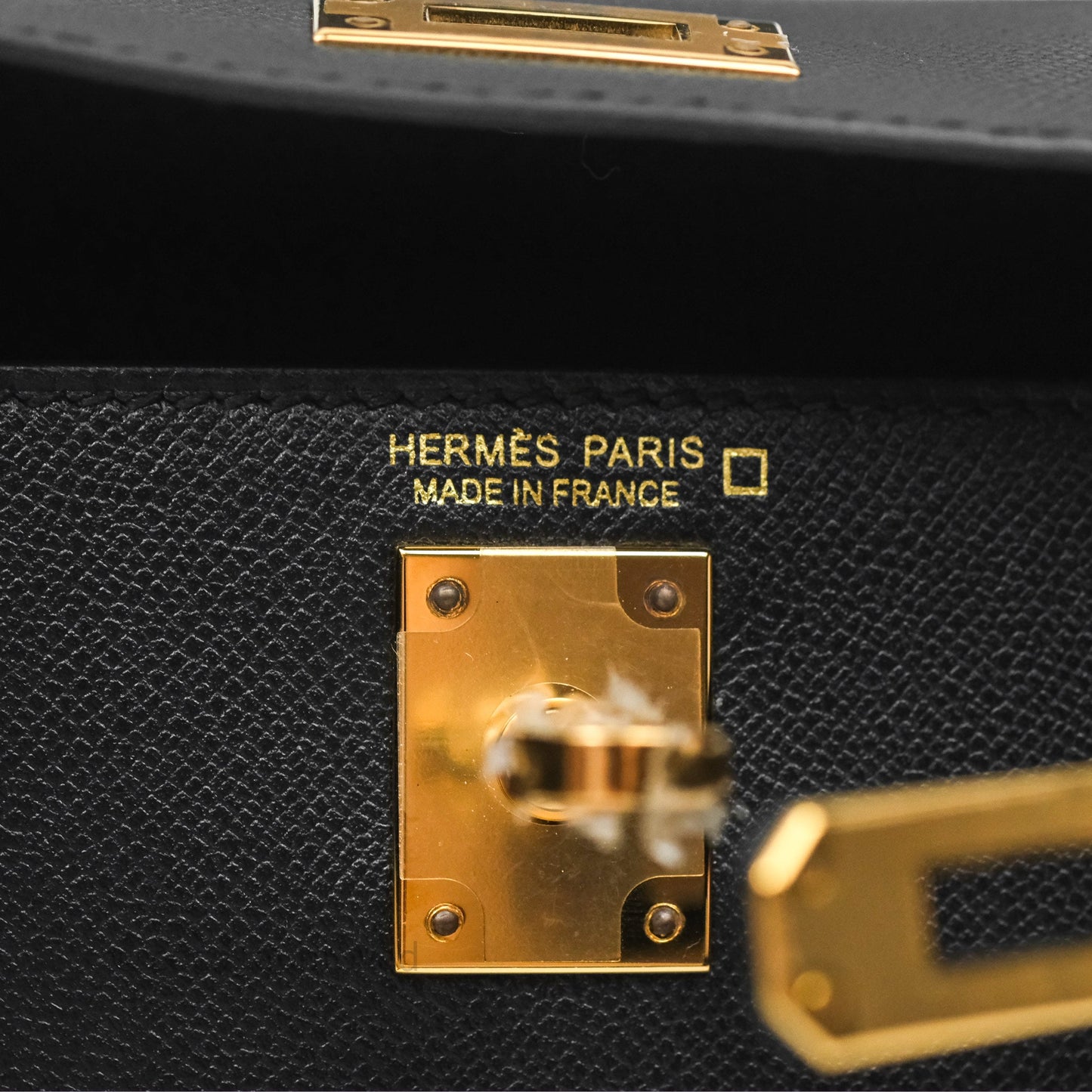 Hermès Mini Kelly II Touch Noir 89 Croc Gold Hardware