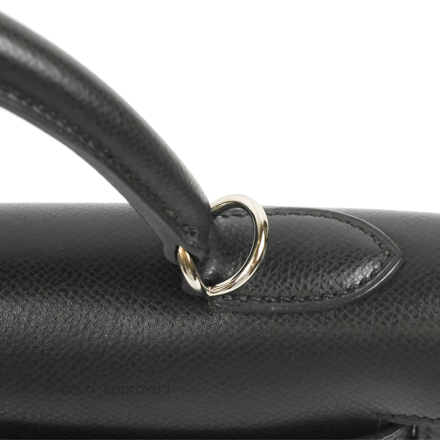 Hermès Kelly 32 Sellier Black Epsom Palladium Hardware