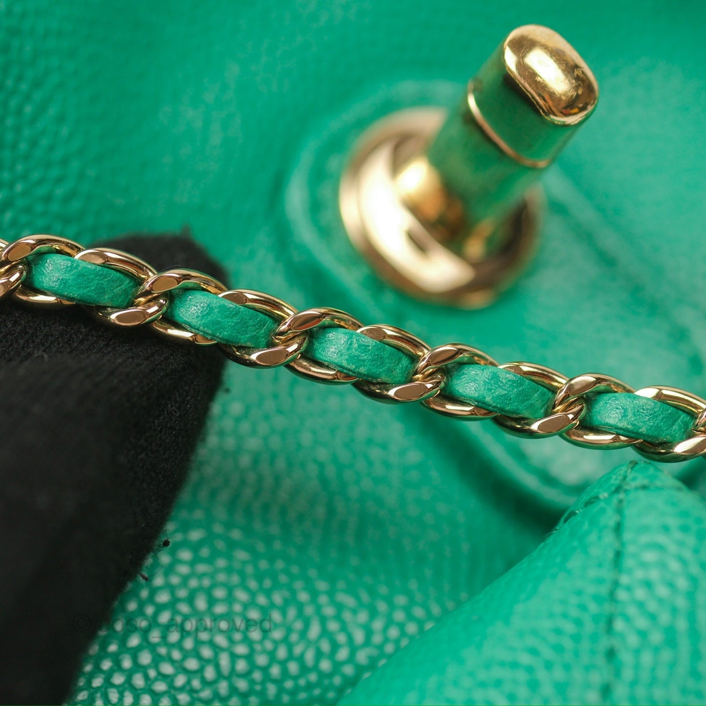 Chanel Duma Backpack Small Green Caviar Gold Hardware 23P