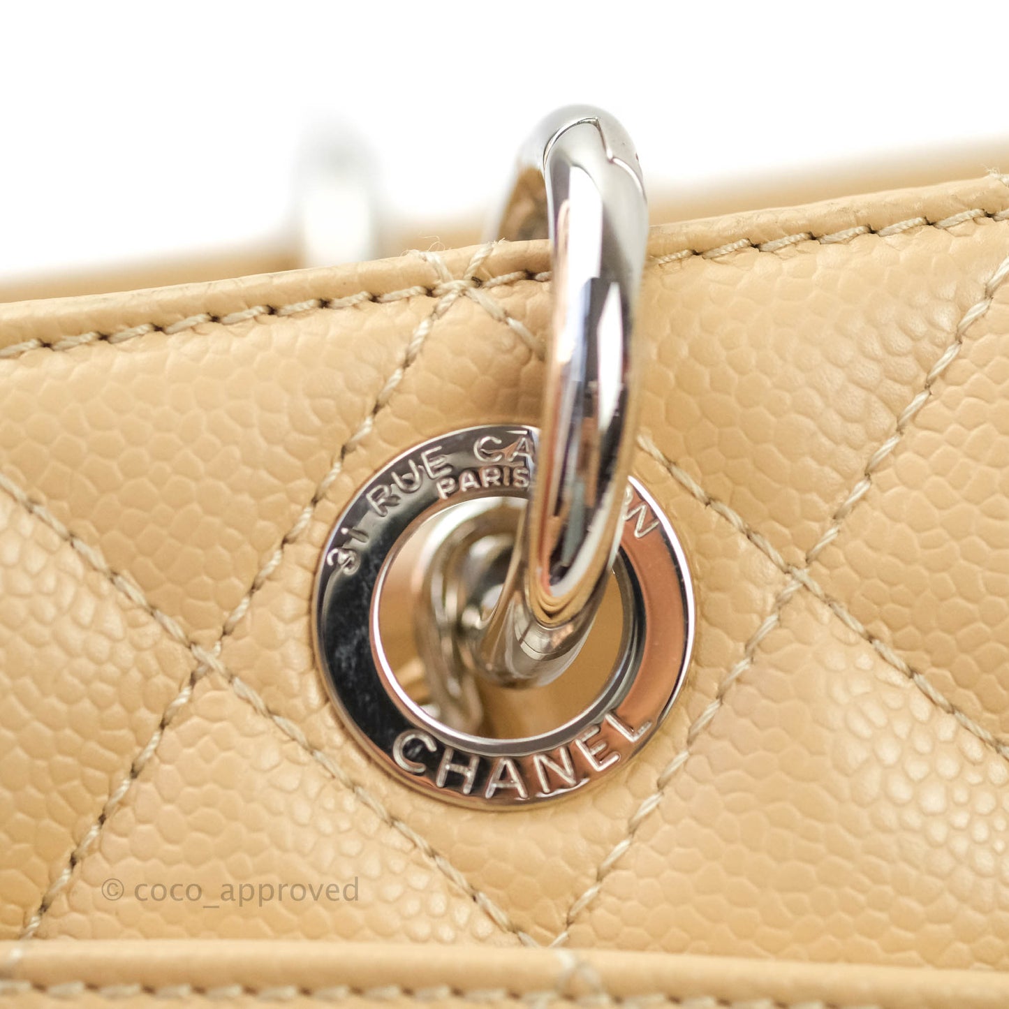 Chanel GST Beige Caviar Silver Hardware