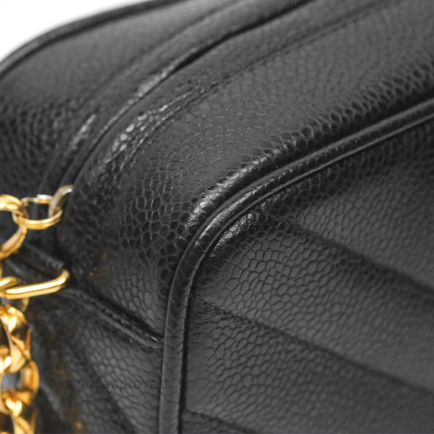Chanel Vintage Small Camera Bag Black Caviar Gold Hardware