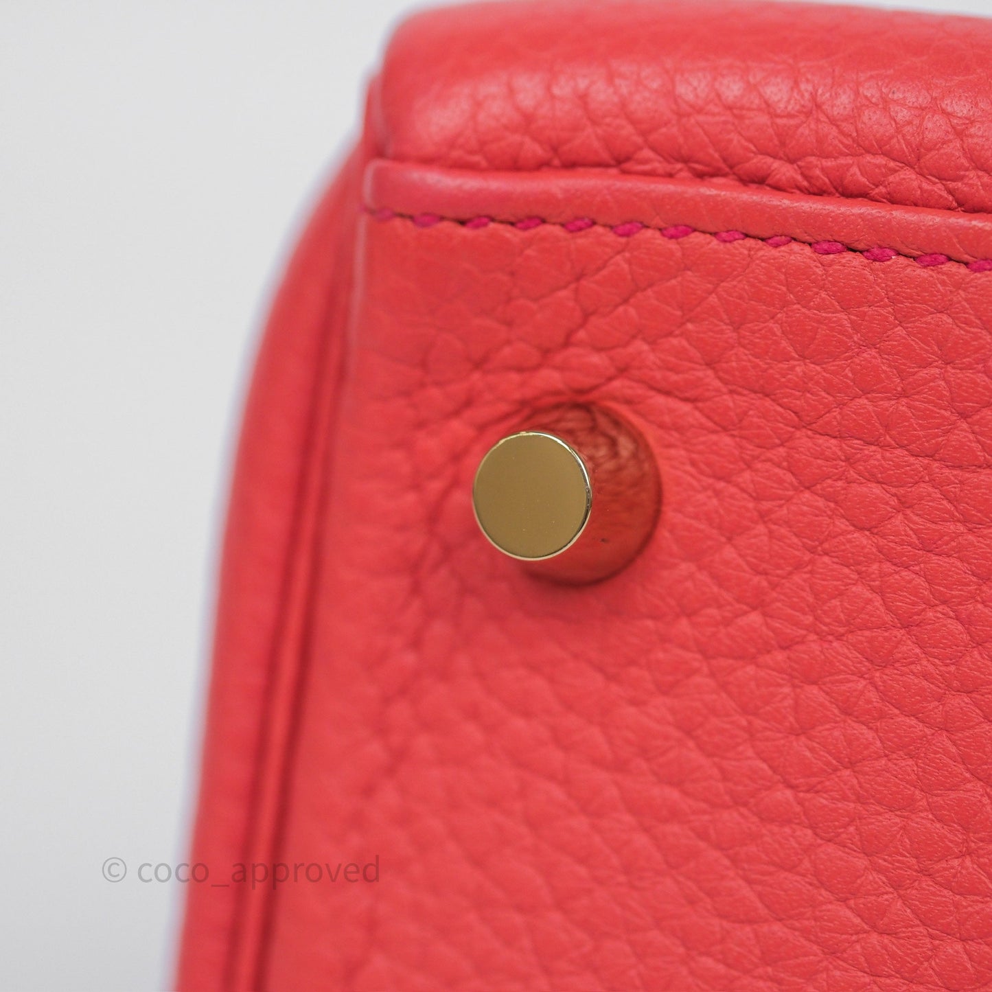 Hermès Kelly 28 Rose Jaipur Retourne Togo Gold Hardware