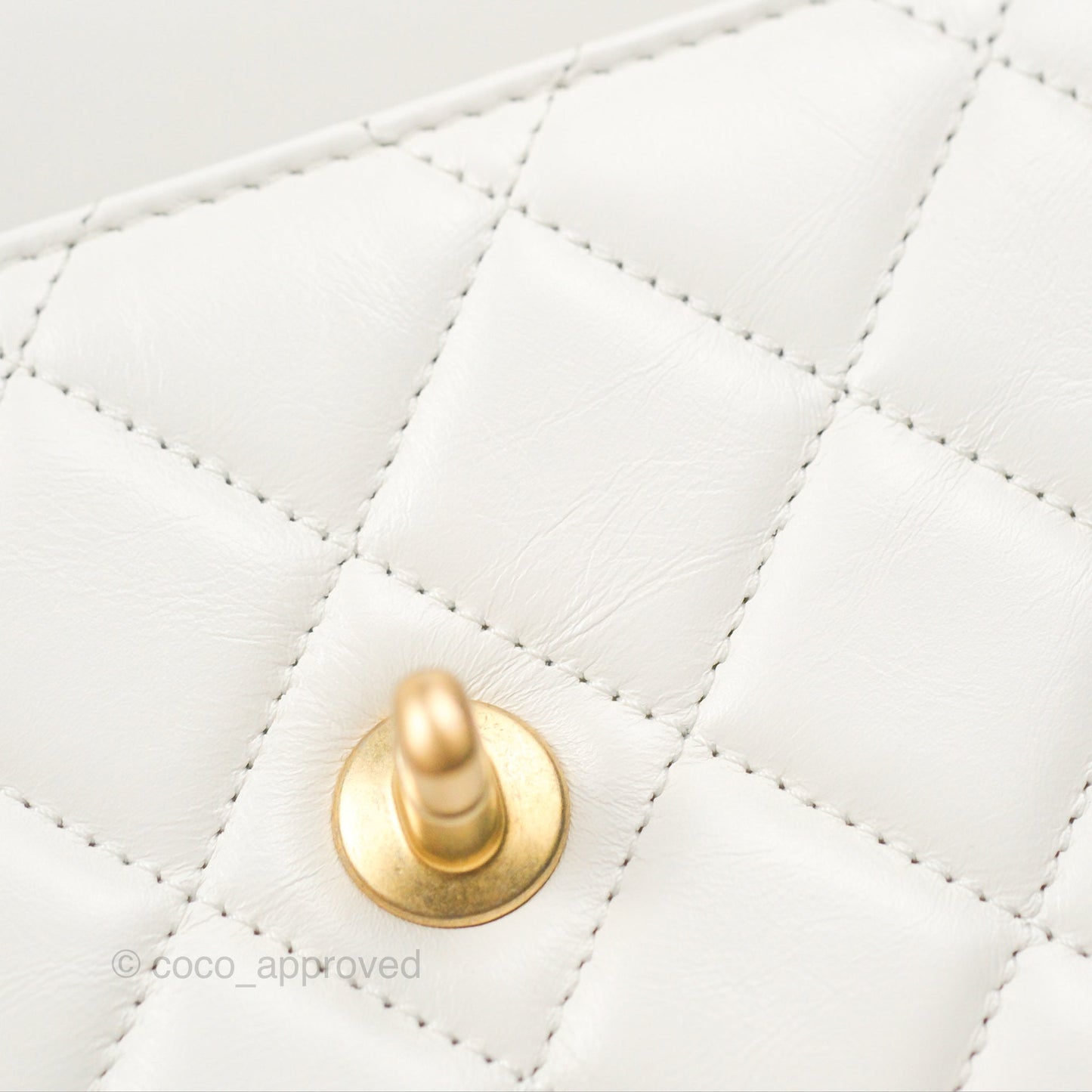 Chanel Rainbow Top Handle Flap Bag White Glazed Lambskin 23P
