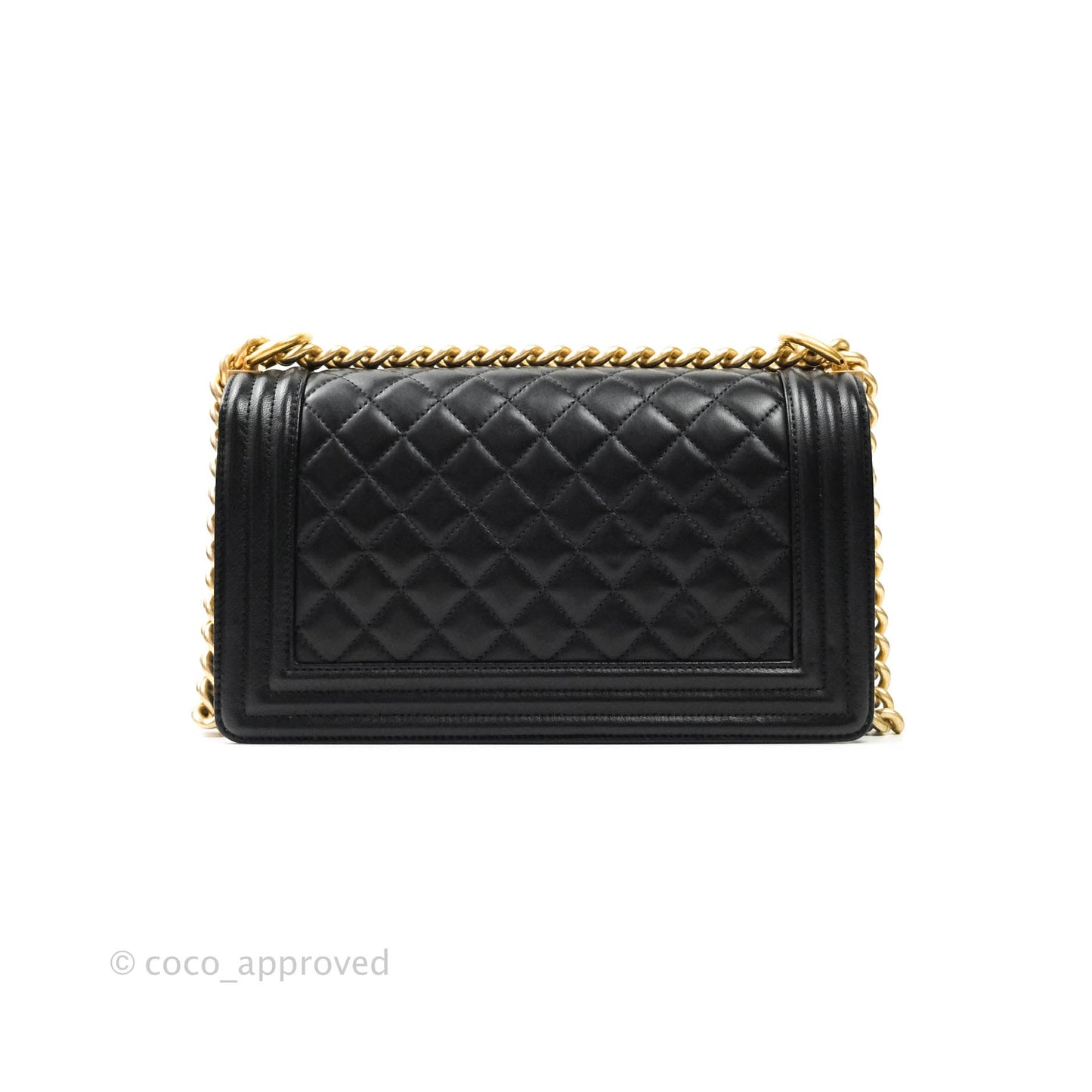 Chanel Quilted Medium Lambskin Boy Flap Aged Gold Hardware