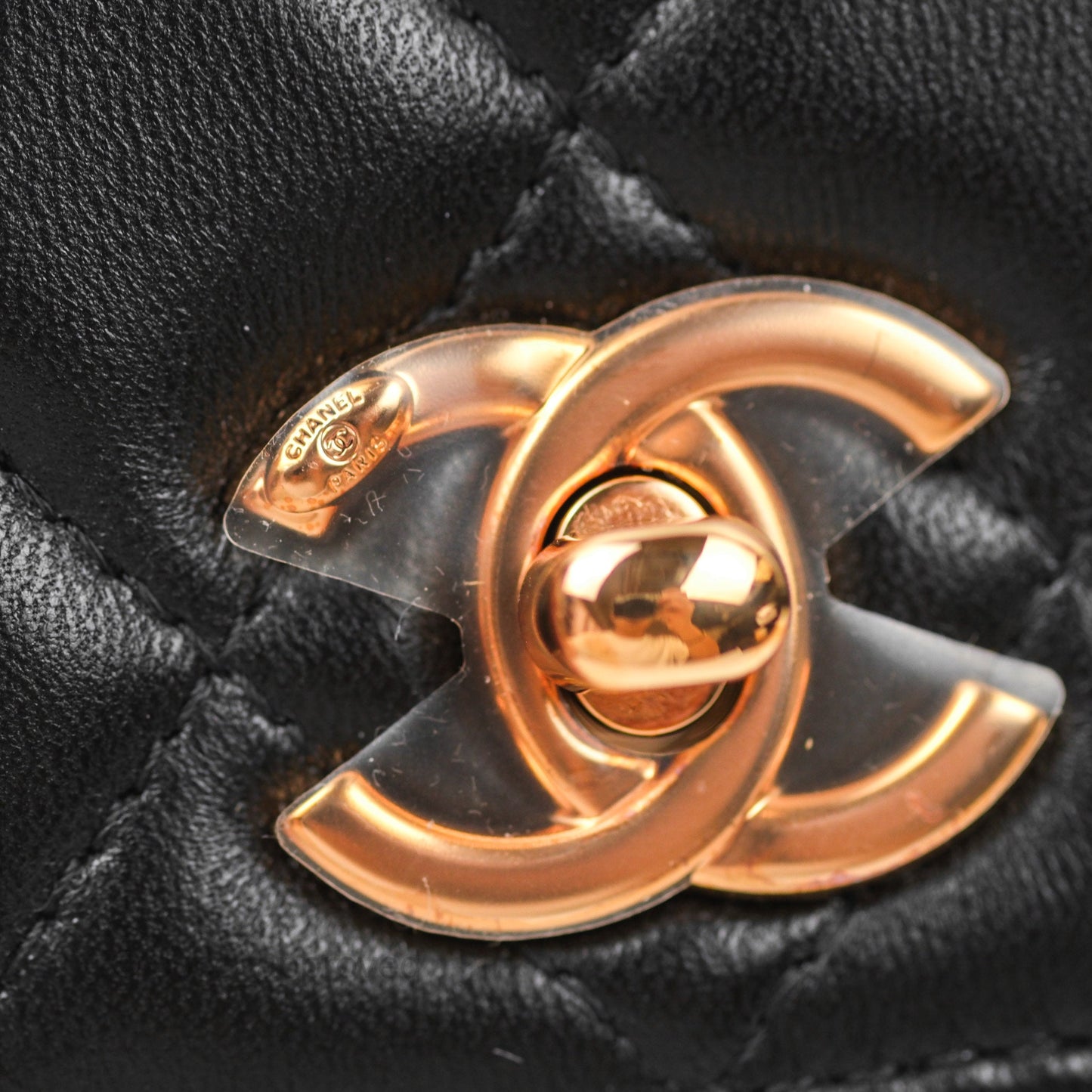 Chanel Mini Quilted Trendy CC Clutch With Chain Black Lambskin Rose Gold Hardware