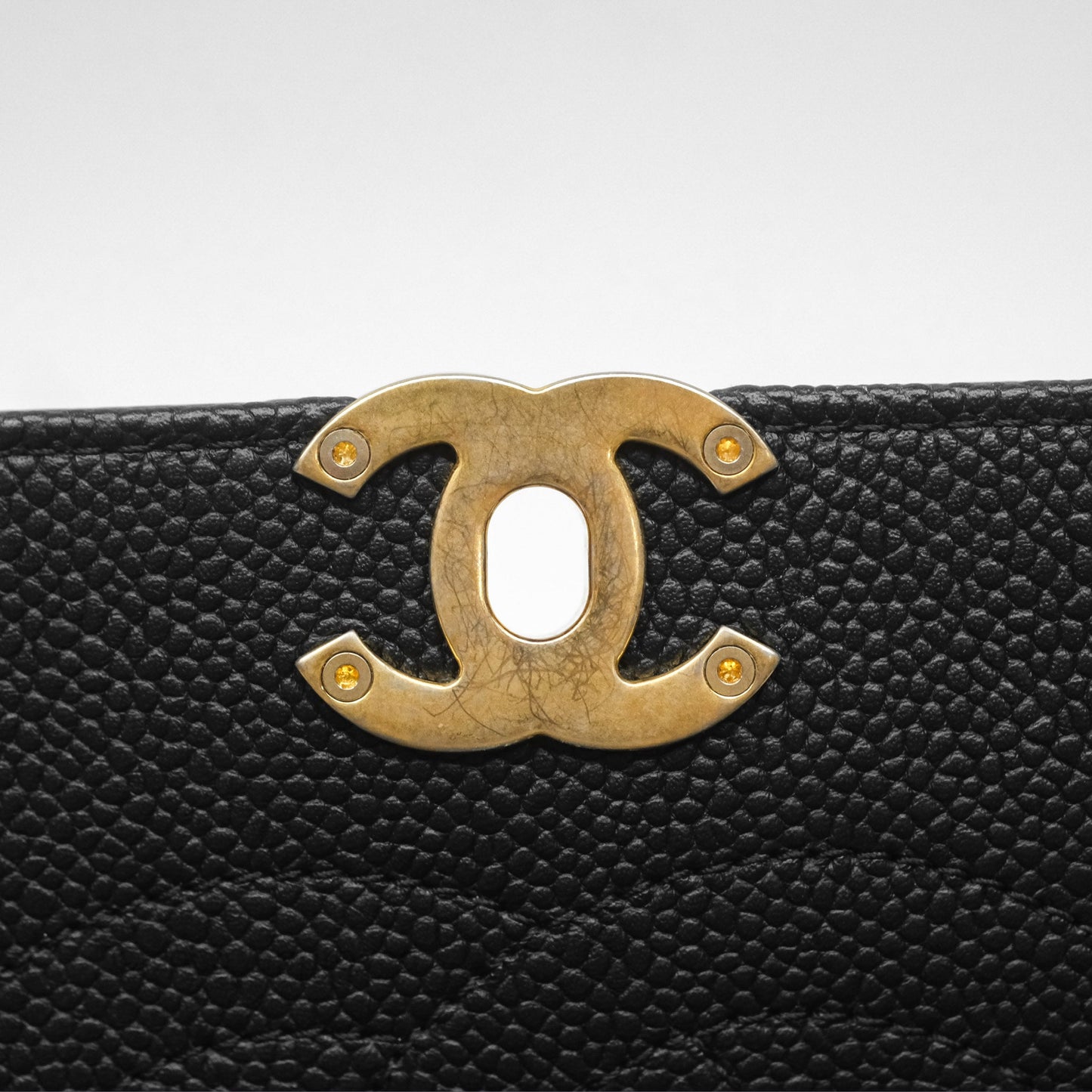 Chanel Small Chic Affinity Grained Calfskin Black Aged Gold Hardware