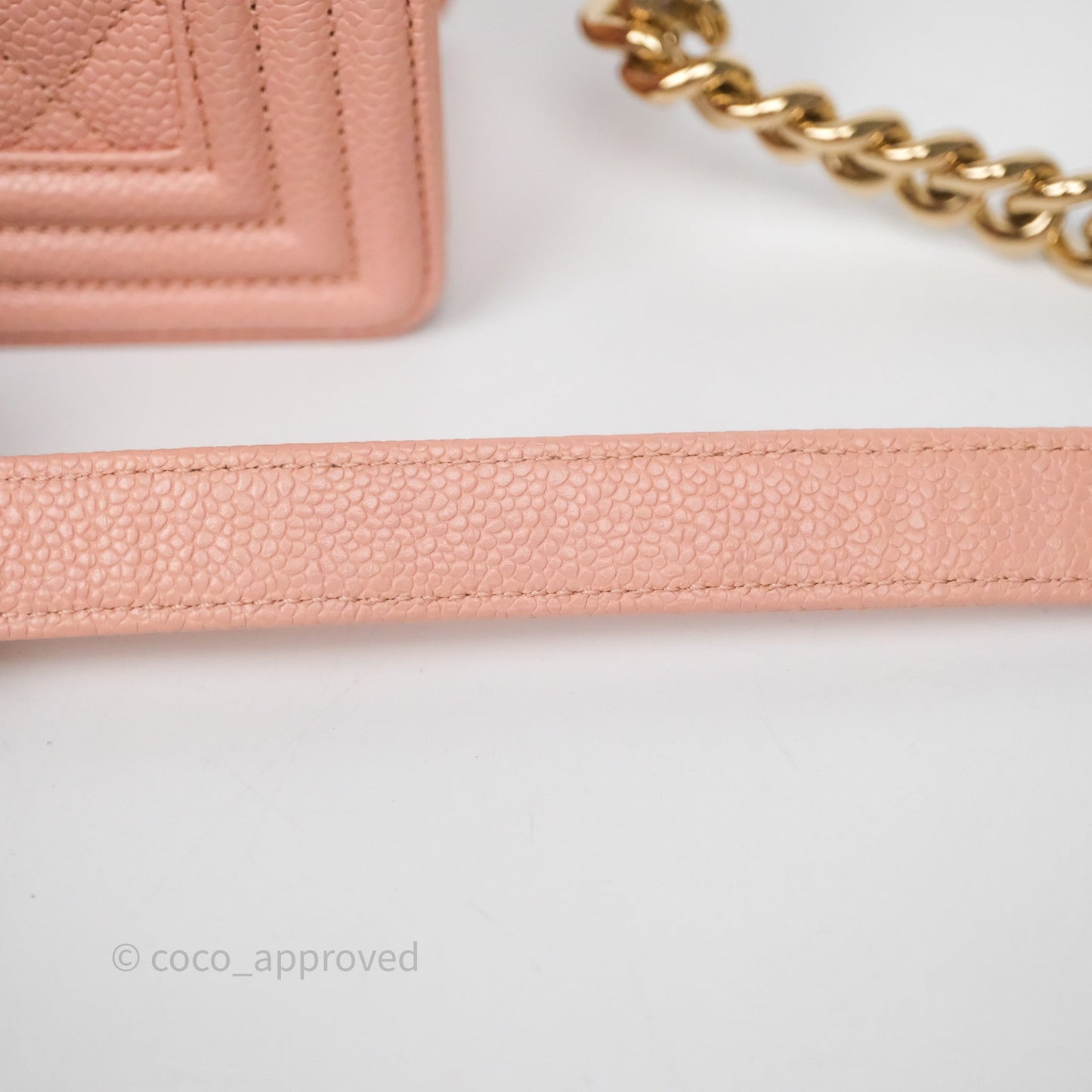 Chanel Small Boy Quilted Pink Caviar Gold Hardware