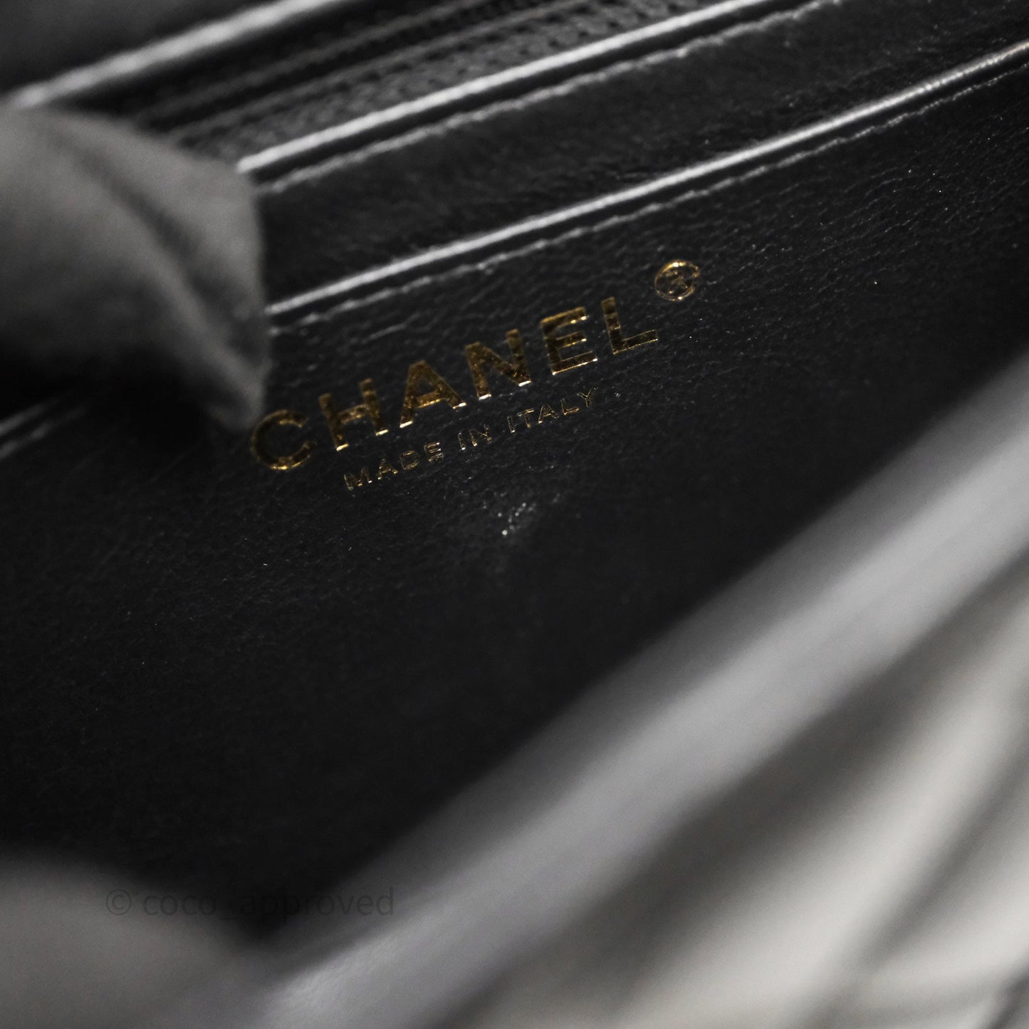 Chanel Mini Square Quilted Black Lambskin Gold Hardware