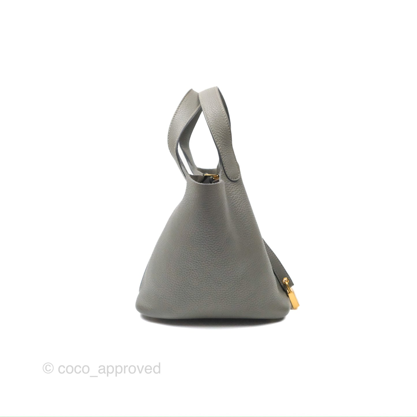 Hermès Picotin Lock 18 Gris Meyer 0L Taurillon Clemence Gold Hardware
