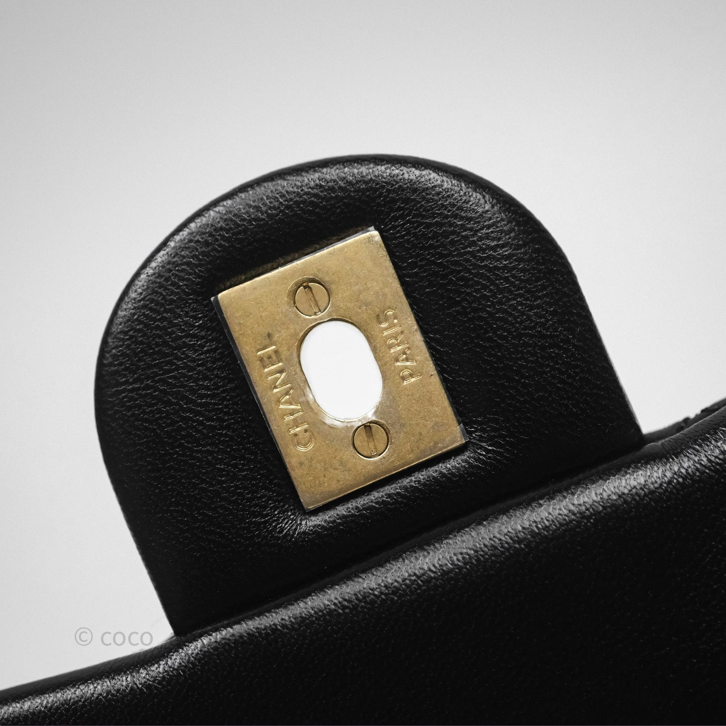 Chanel Pearl Crush Mini Square Quilted Black Lambskin Aged Gold Hardware