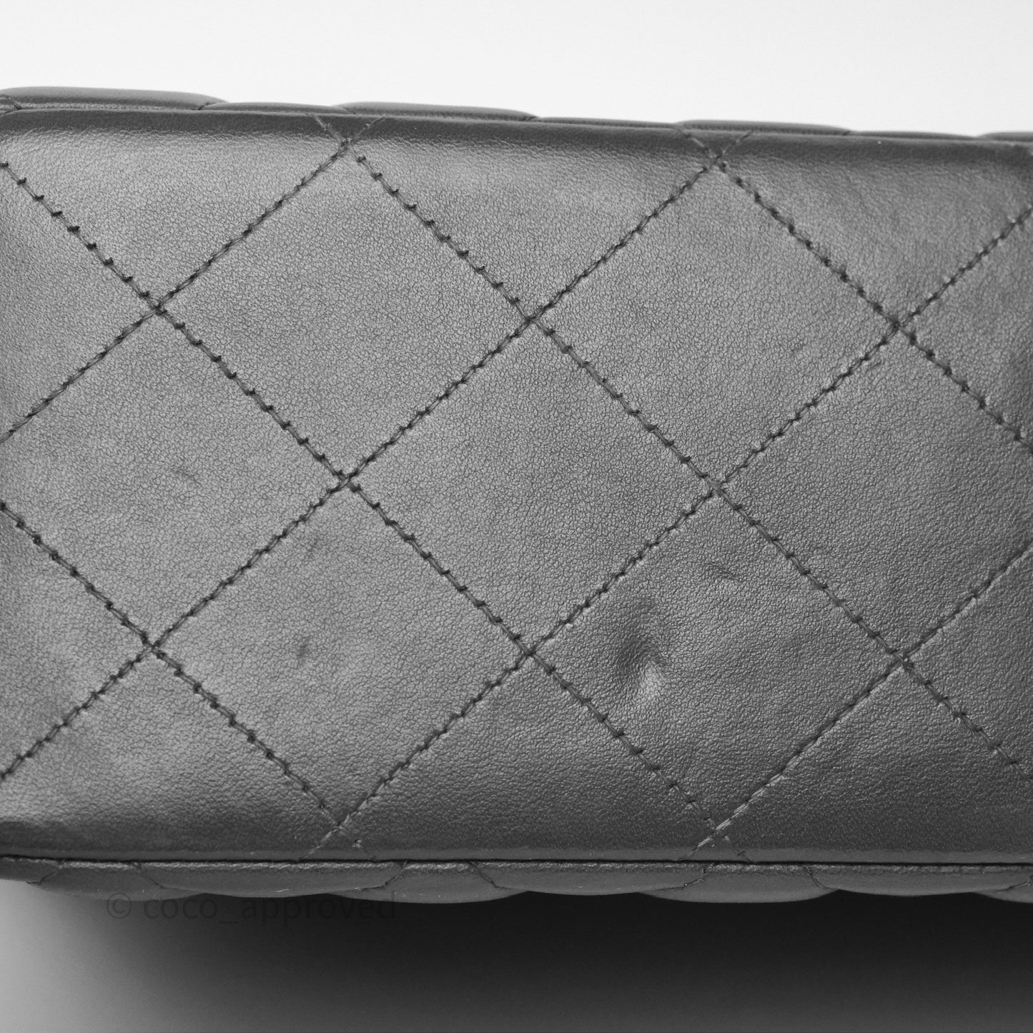 Chanel Jumbo Double Flap Dark Grey Lambskin Brushed Gold Hardware⁣⁣
