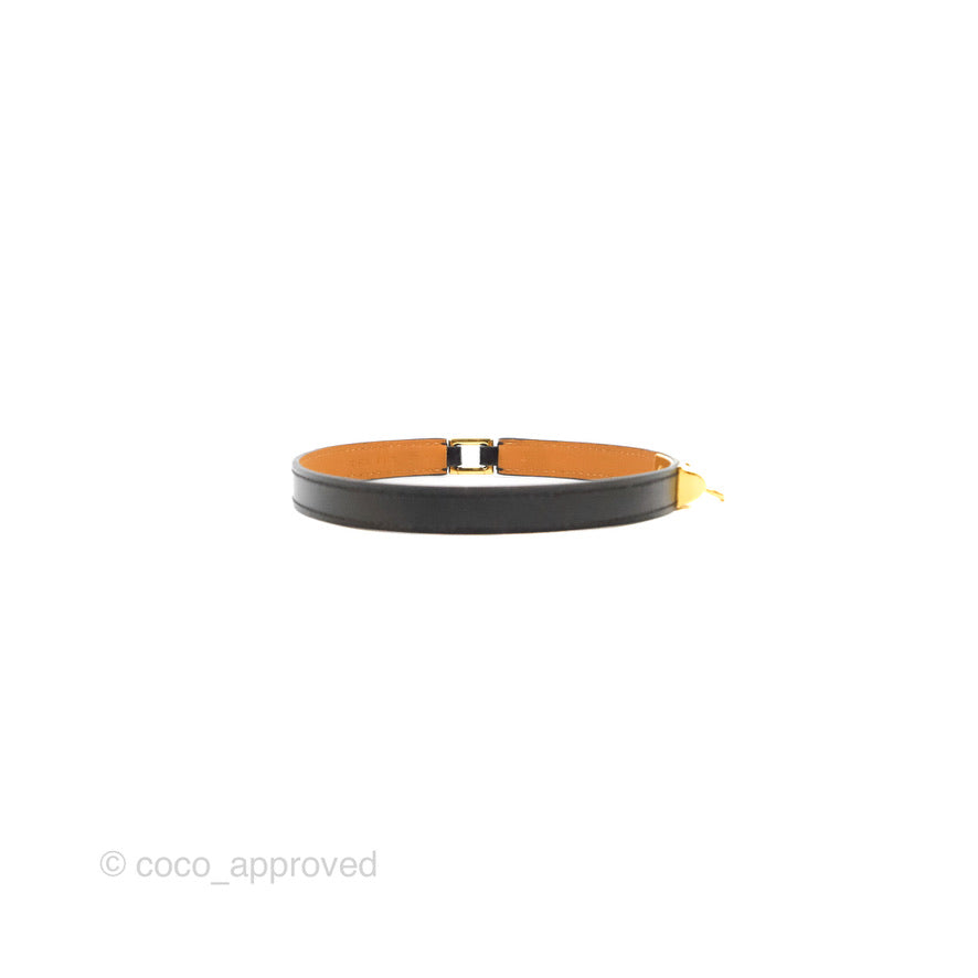 Hermès Rivale Double Tour Bracelet Black Box Leather Gold Hardware