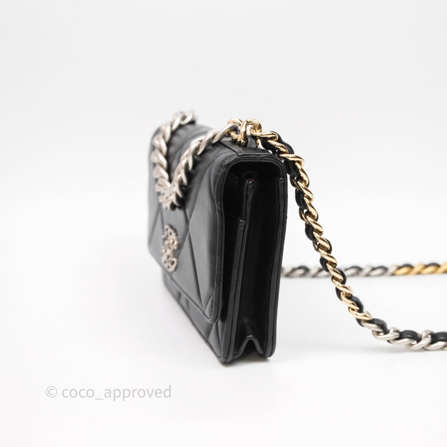 Chanel 19 Wallet on Chain WOC Black Mixed Hardware