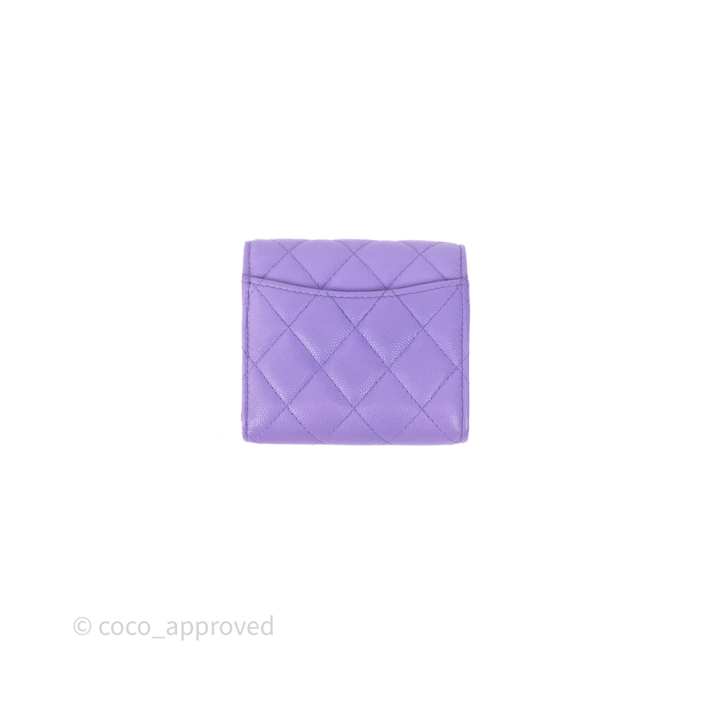 Chanel Classic Short Flap Wallet Purple Caviar Gold Hardware