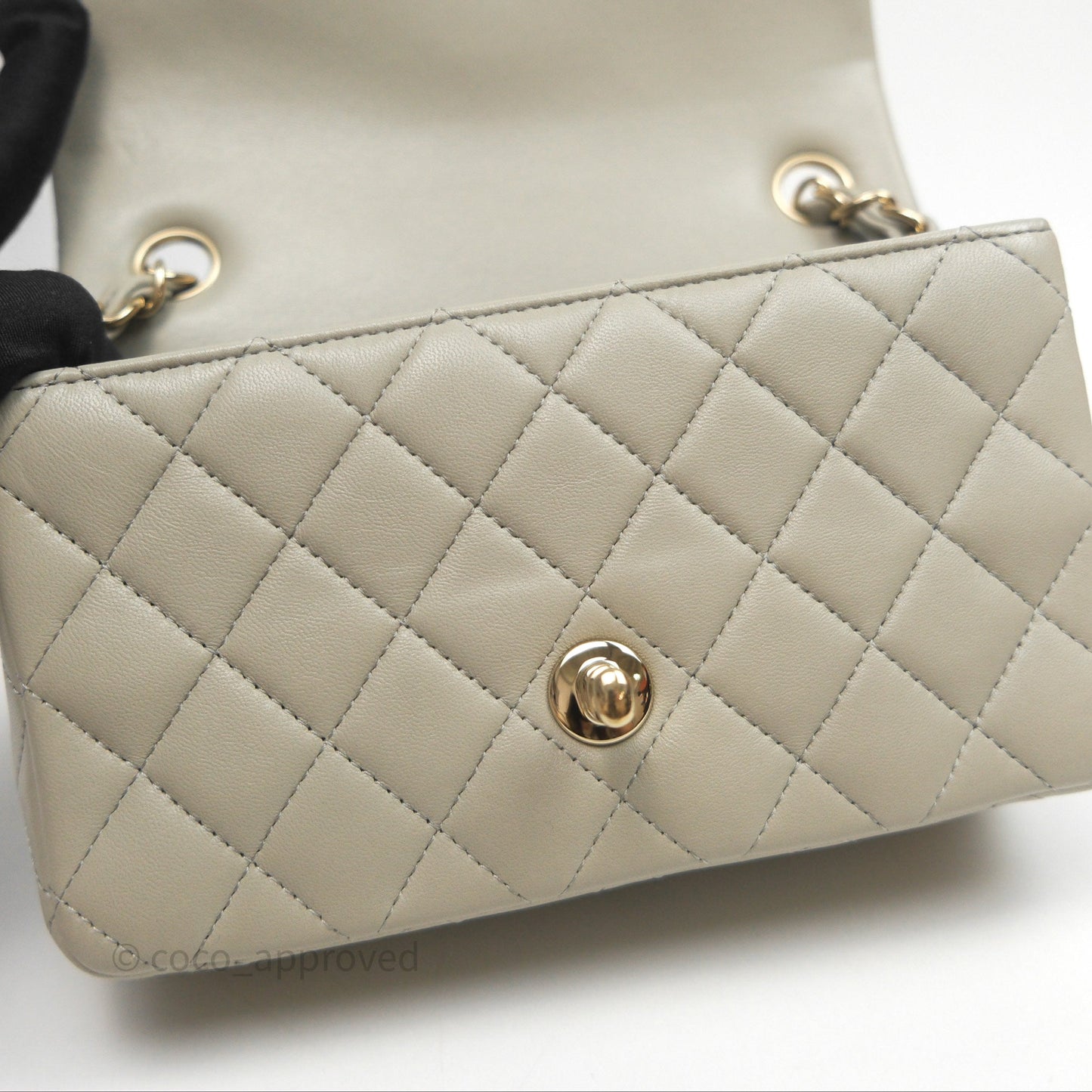 Chanel Mini Rectangular Quilted Sage Lambskin Gold Hardware