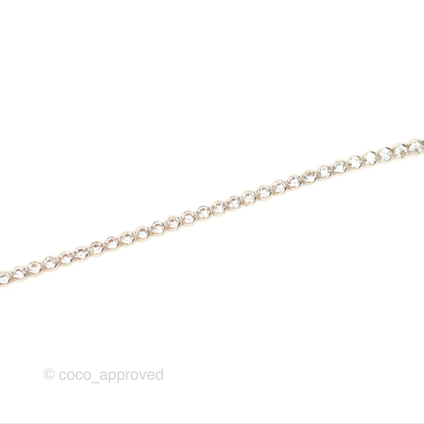 Chanel CC Crystal Chain Choker Necklace Gold Tone 21S