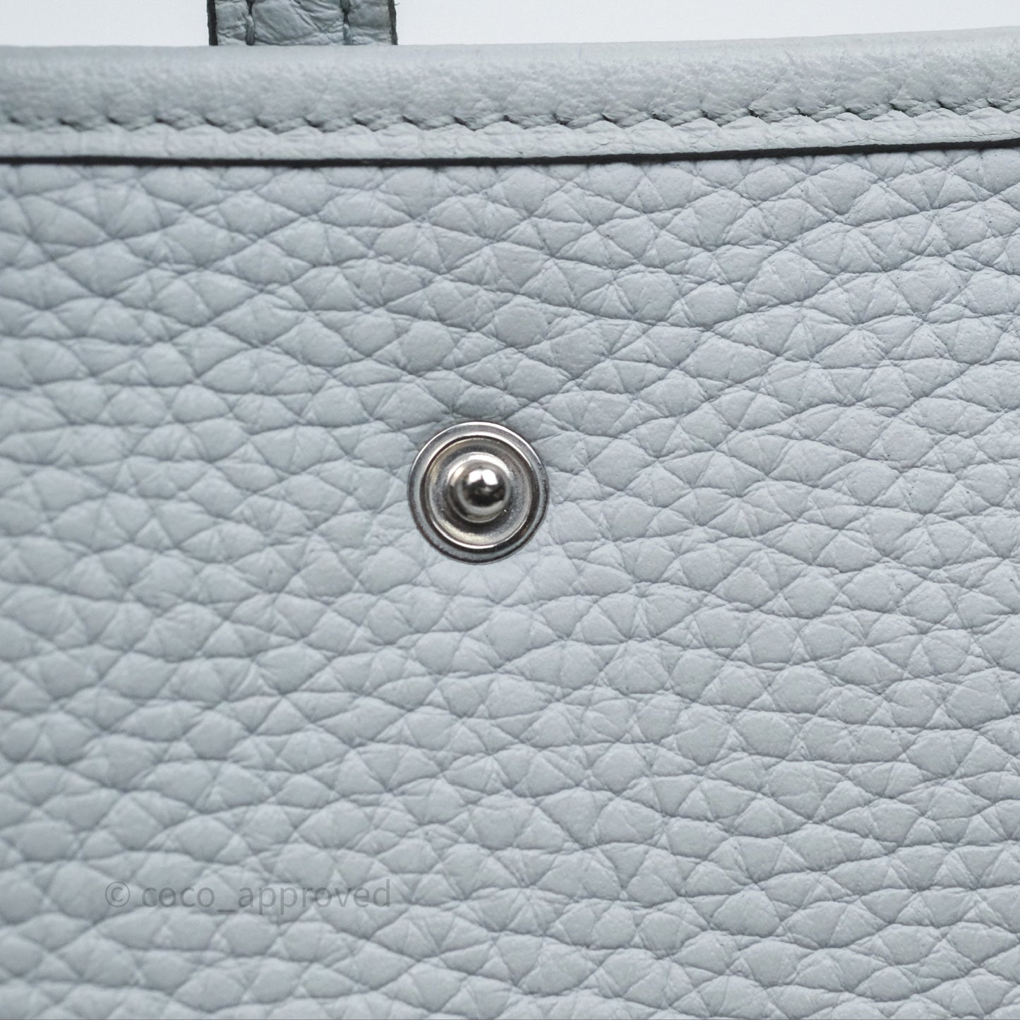 Hermès Mini Evelyne 16 Bleu Pale 08 Clemence Palladium Hardware