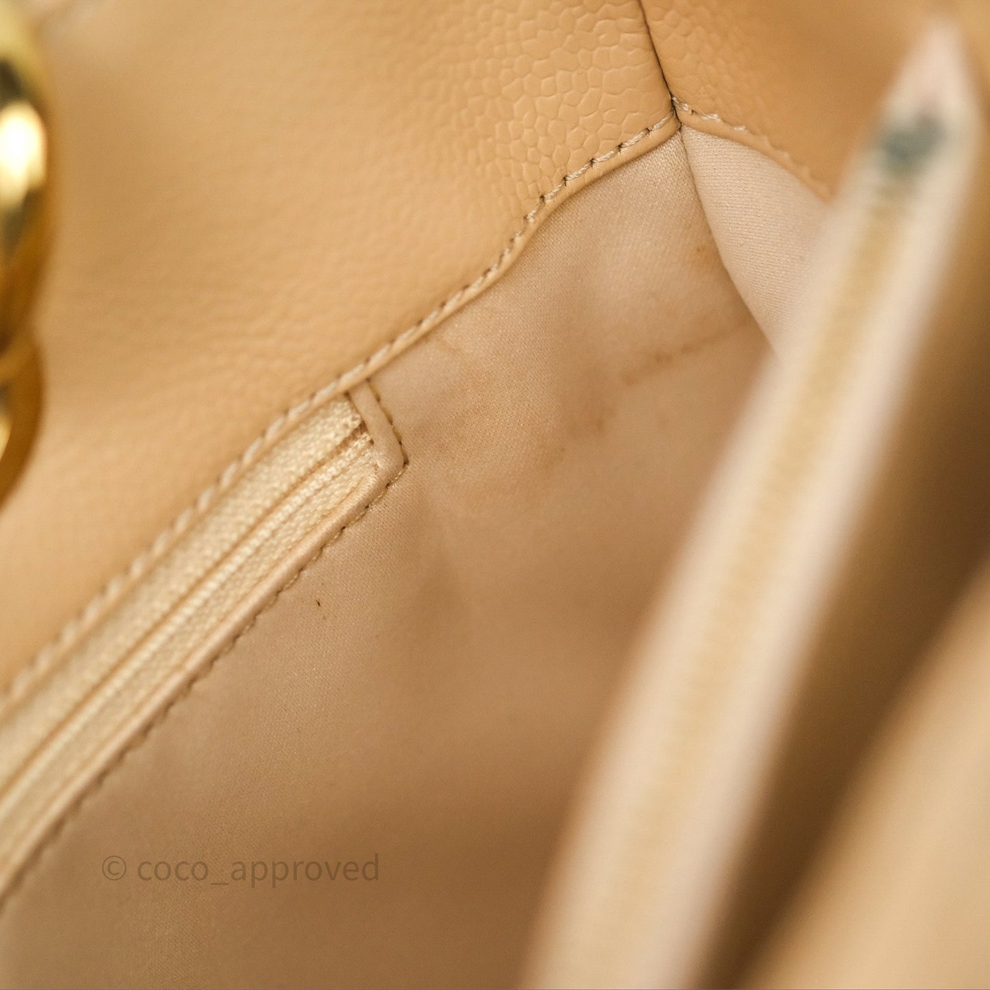 Chanel GST Beige Caviar Gold Hardware