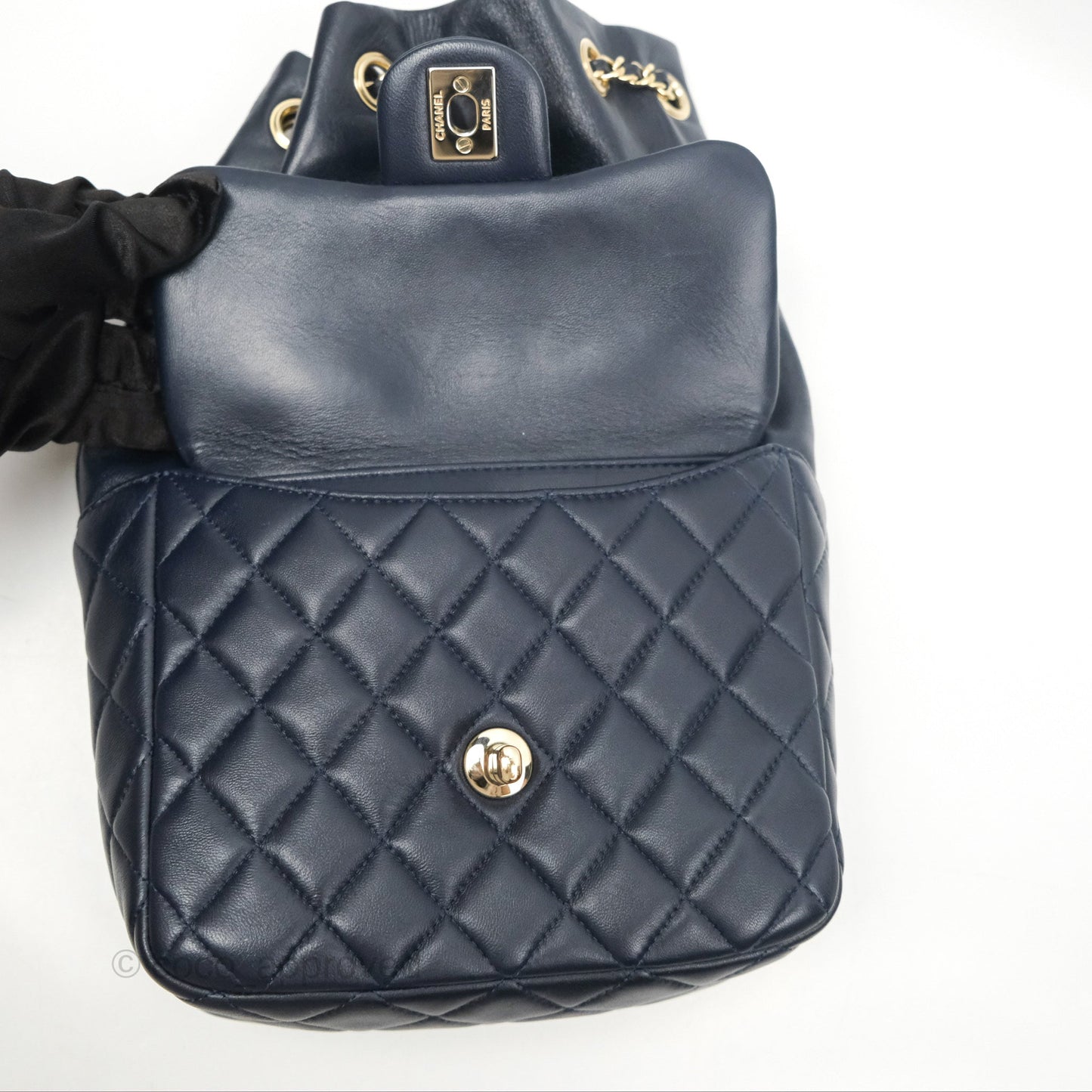Chanel Small Seoul Backpack Navy Lambskin Gold Hardware