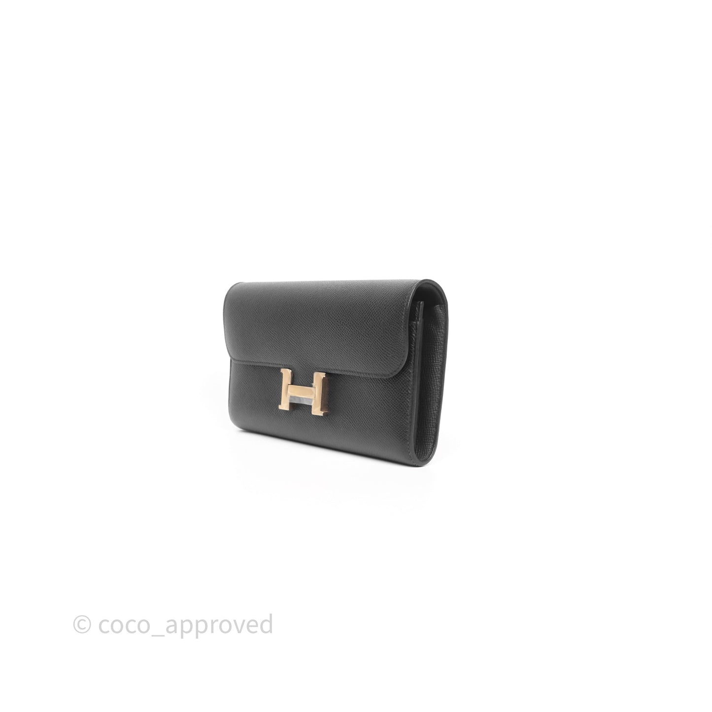 Hermès Constance Long To Go Wallet Black Noir 89 Epsom Rose Gold Hardware