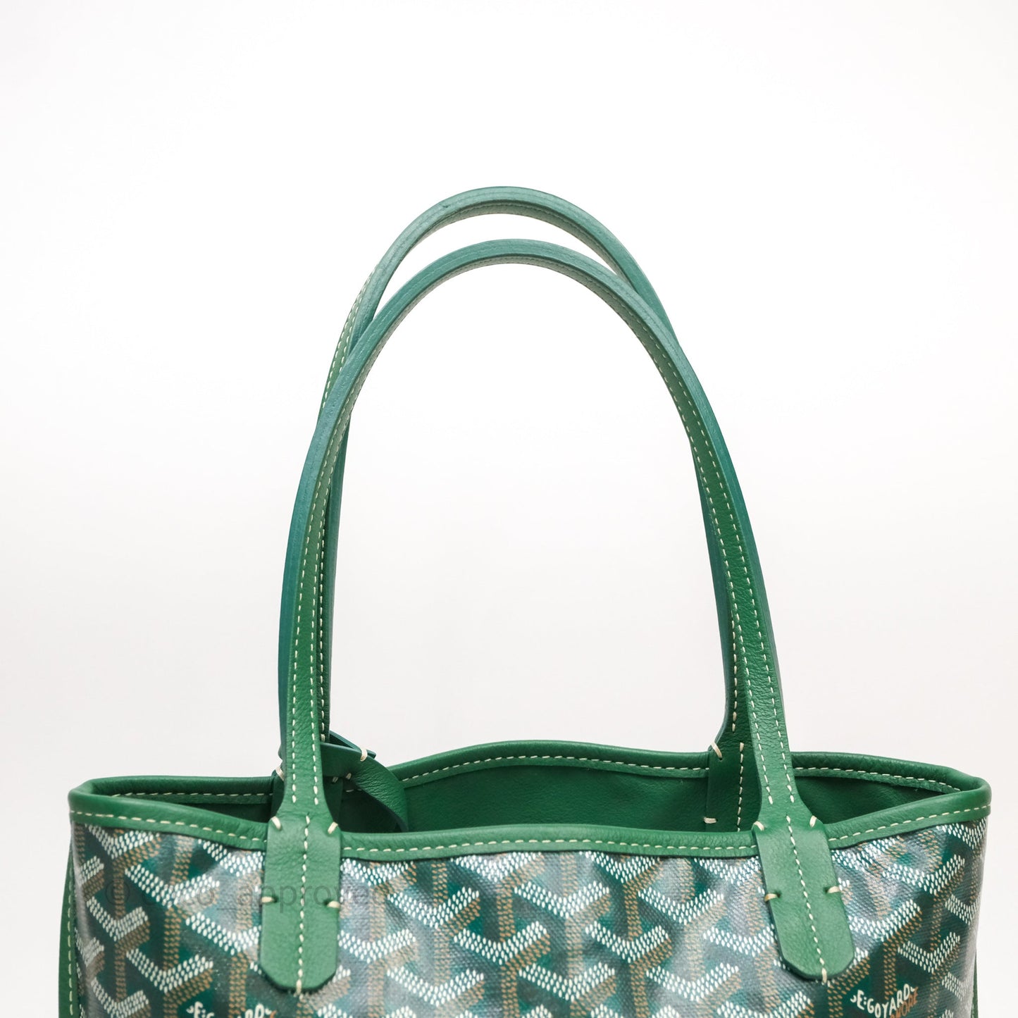 Goyard Anjou Mini Tote Bag Green Goyardine Canvas