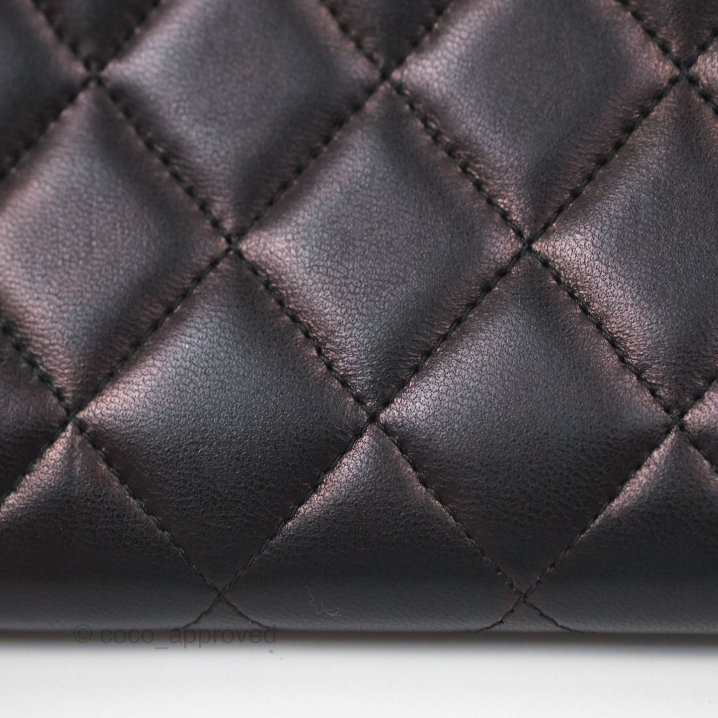 Chanel Quilted Classic Zip Long Wallet Black Lambskin Silver Hardware