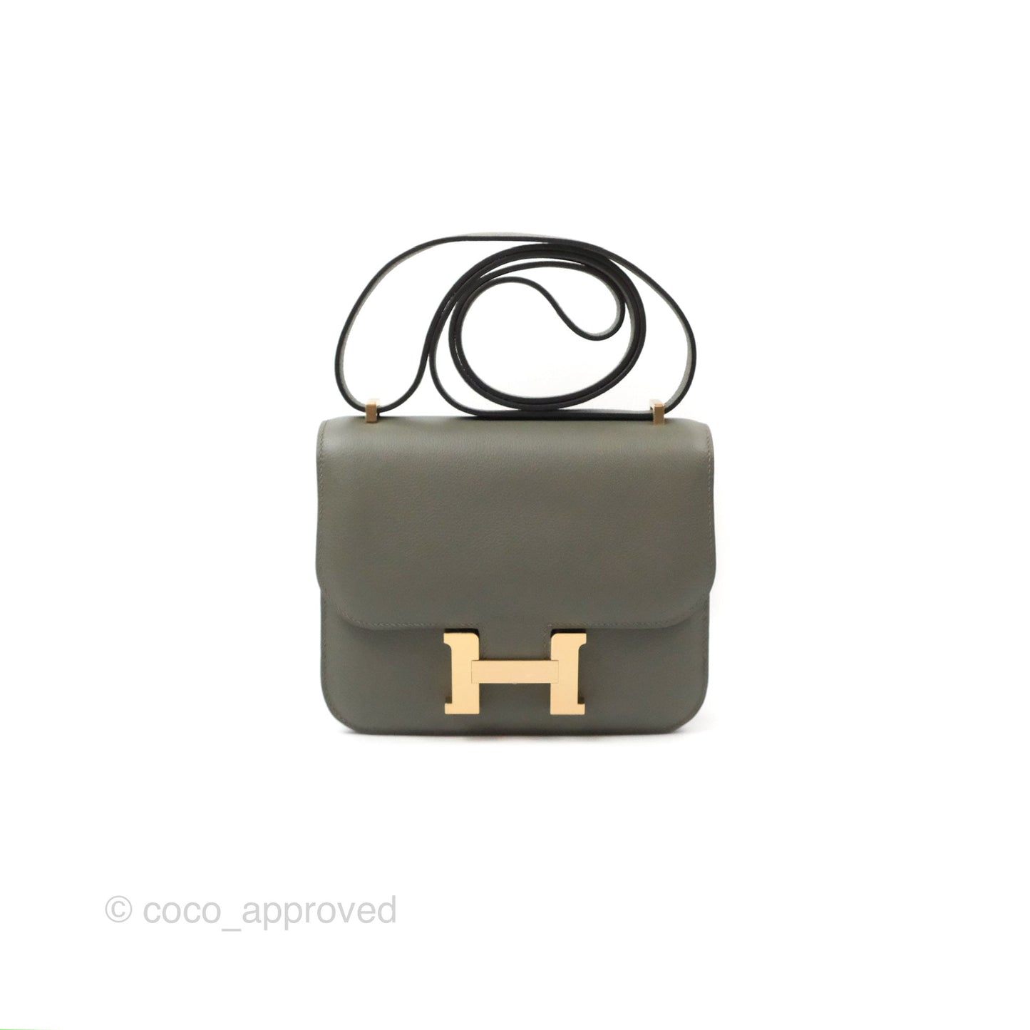 Hermès Constance Mini 18cm Mirror Gris Meyer 0L/Gris Pale M4 Evercolor Gold Hardware