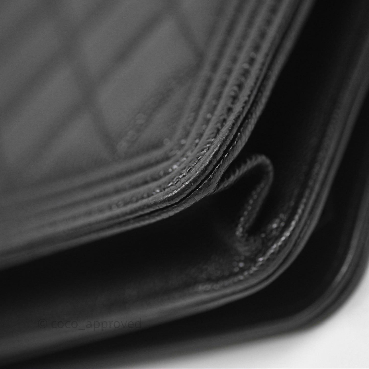 Chanel Quilted Boy Wallet on Chain WOC Black Caviar Ruthenium Hardware