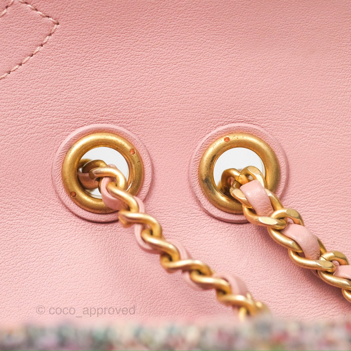 Chanel Small CC Filigree Flap Pink Tweed