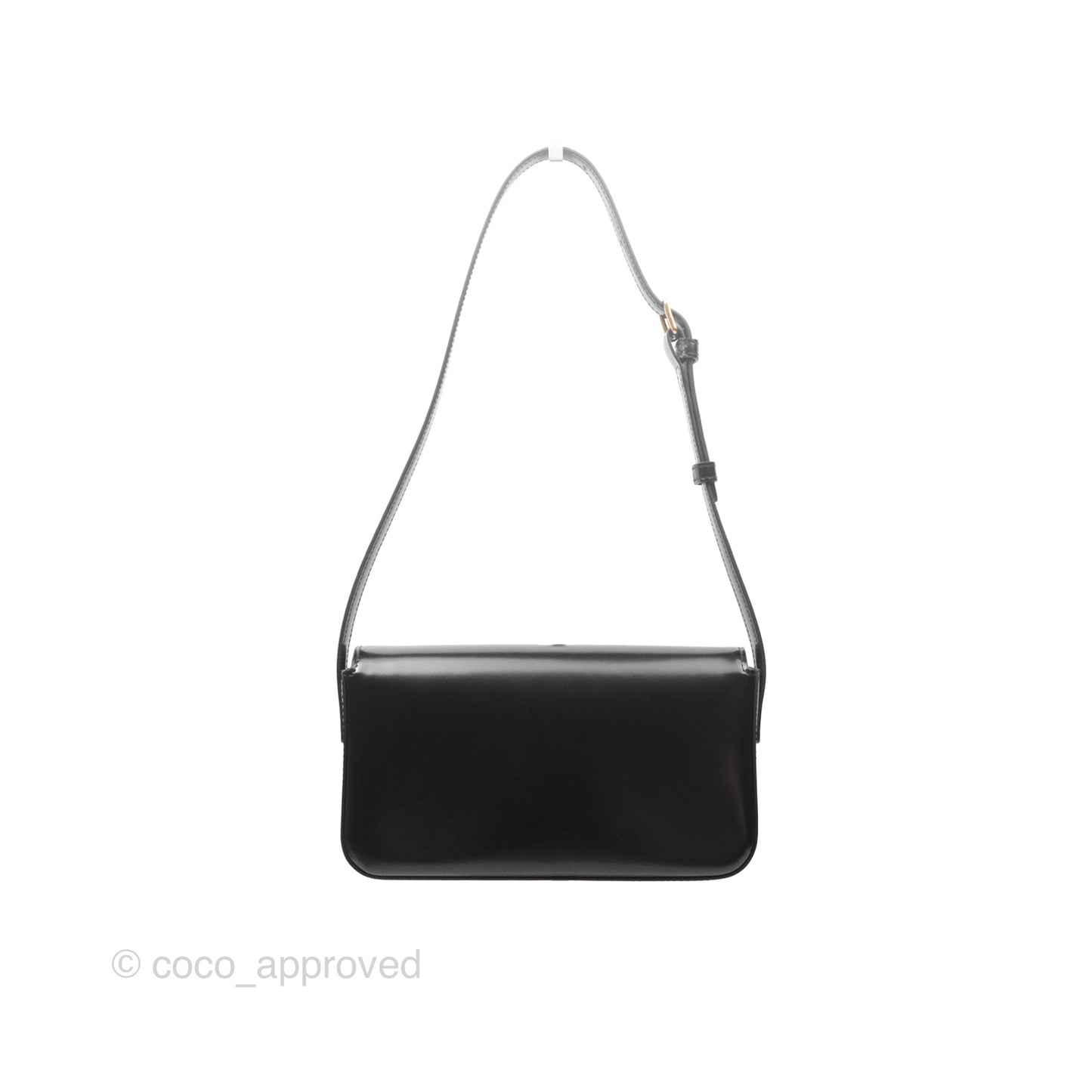 Celine Triomphe Shoulder Bag Black Calfskin