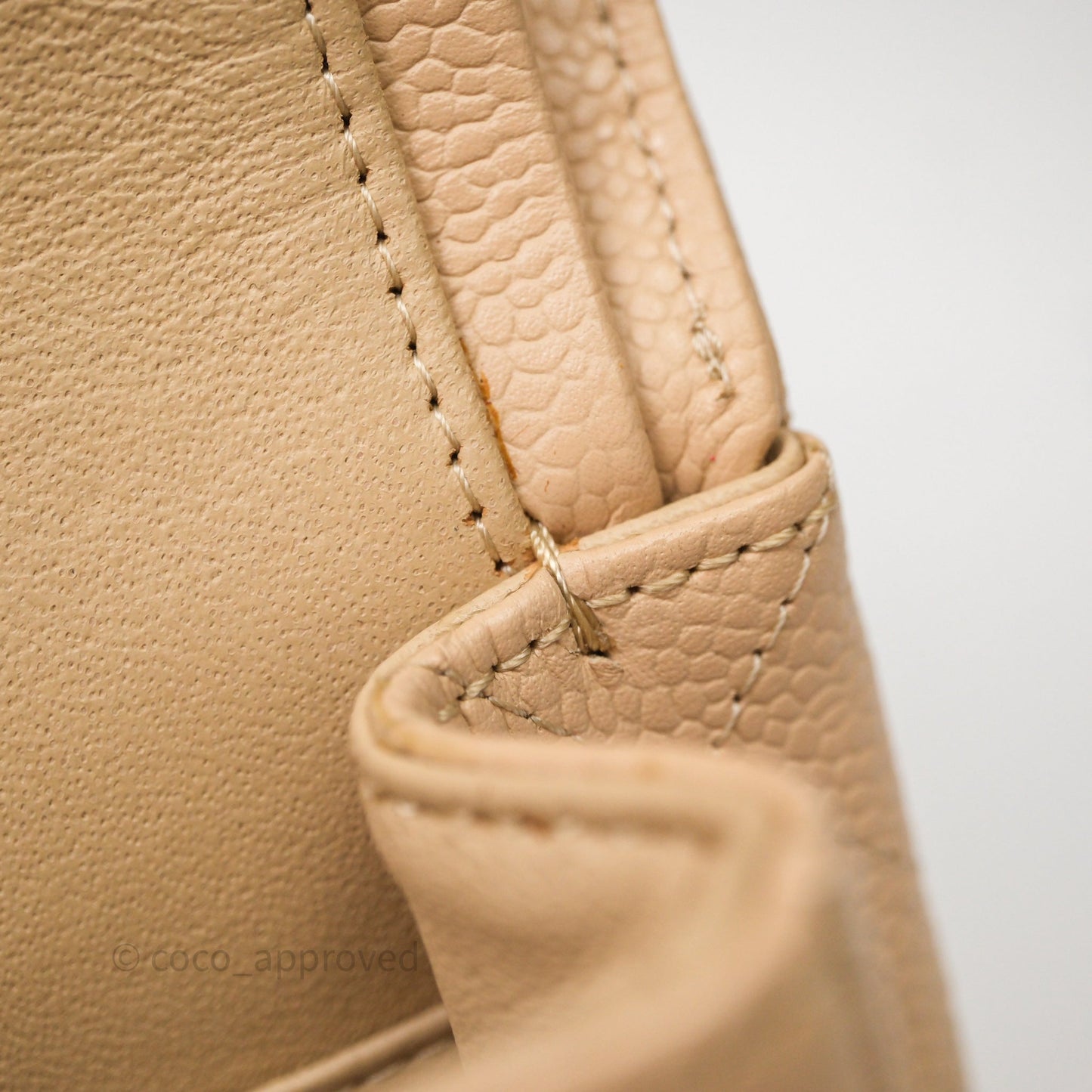 Chanel Classic M/L Medium Flap Quilted Beige Caviar Gold Hardware