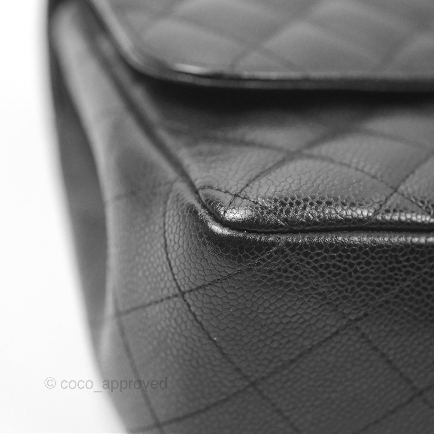 Chanel Jumbo Double Flap Quilted Black Caviar Gold Hardware⁣⁣
