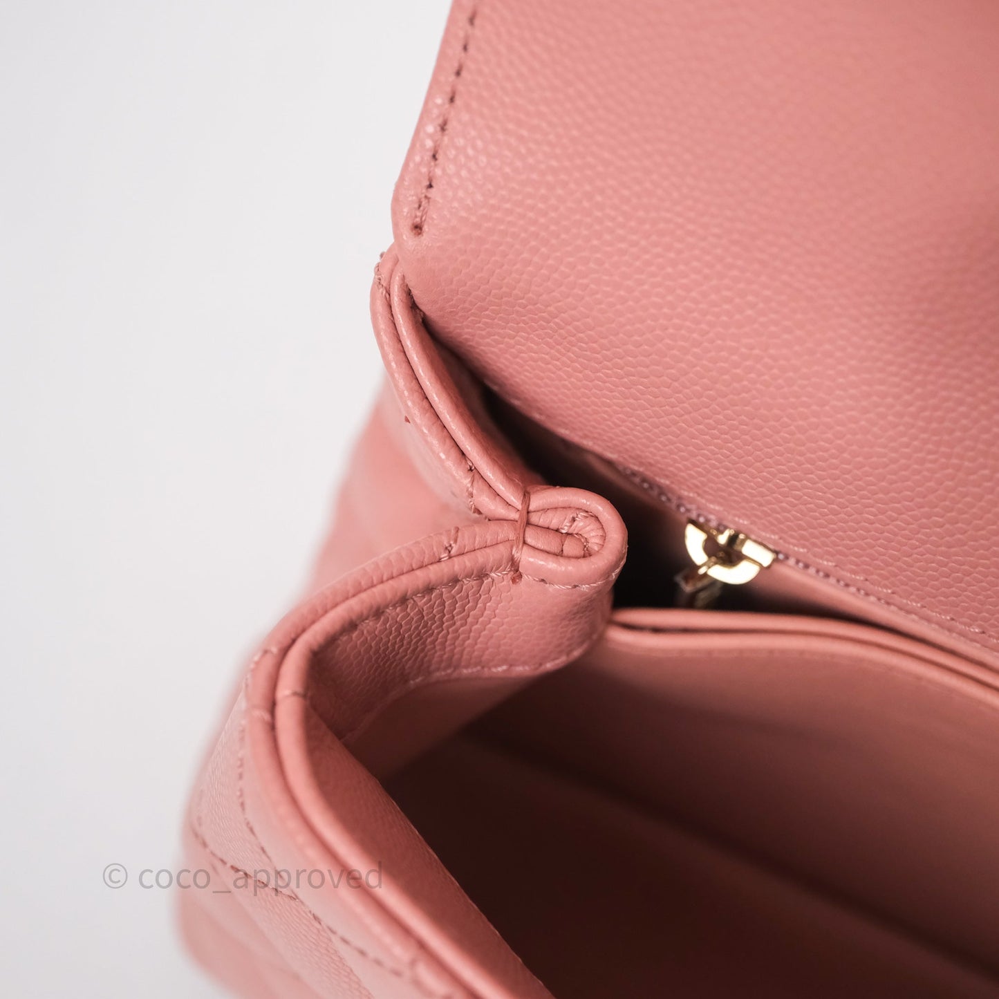 Chanel Small Coco Handle Quilted Pink Caviar Gold Hardware