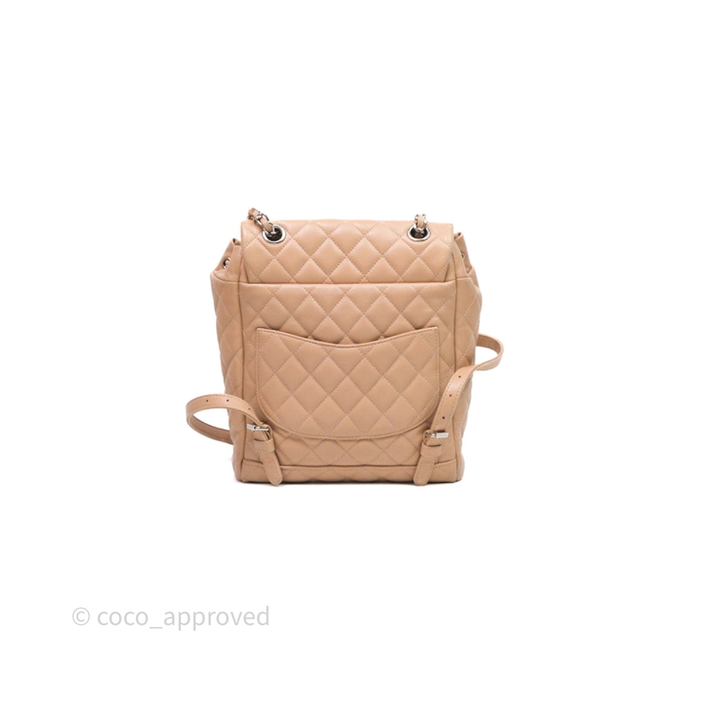 Chanel Quilted Small Urban Spirit Backpack Beige Lambskin Silver Hardware